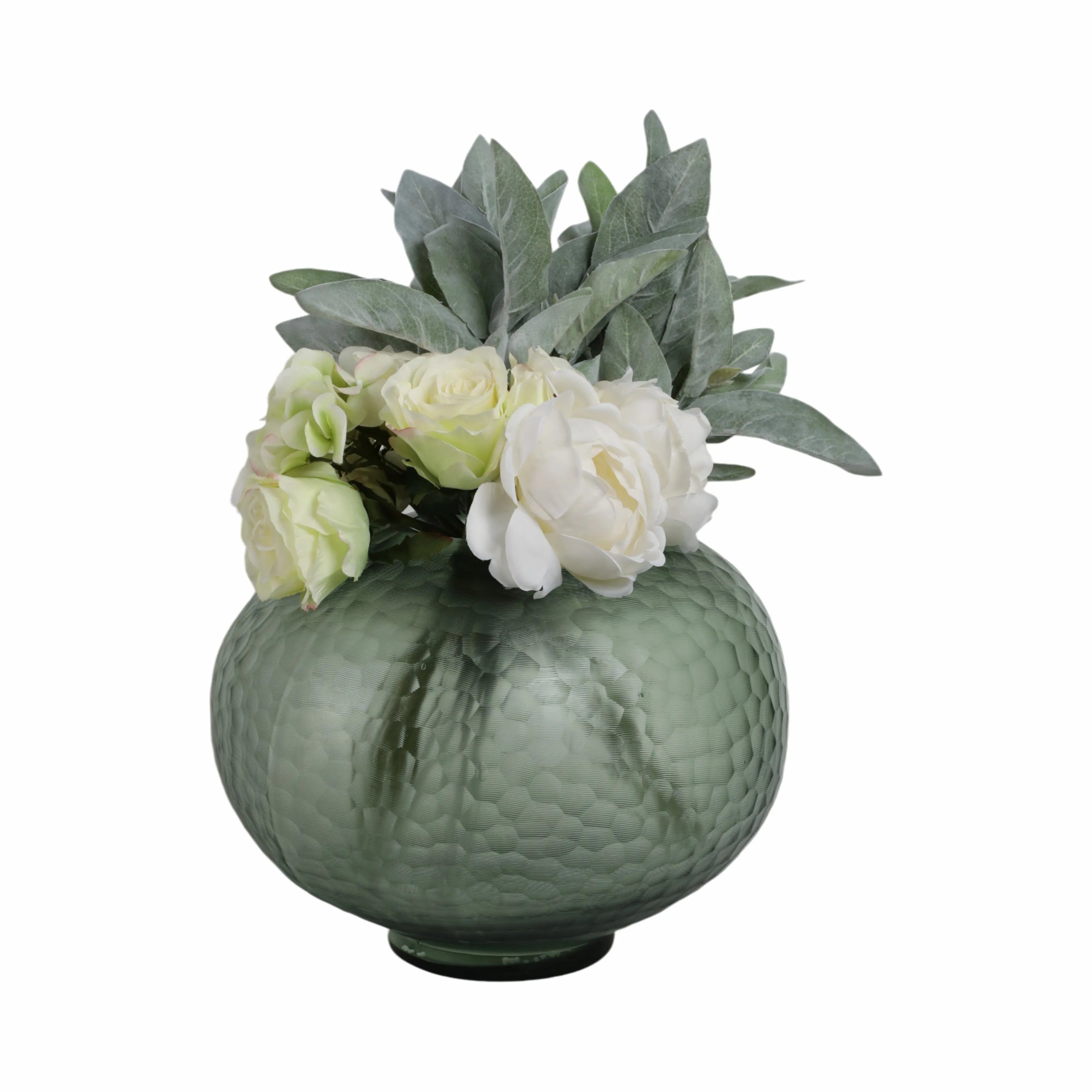 13" Bastia Small Green Glass Vase
