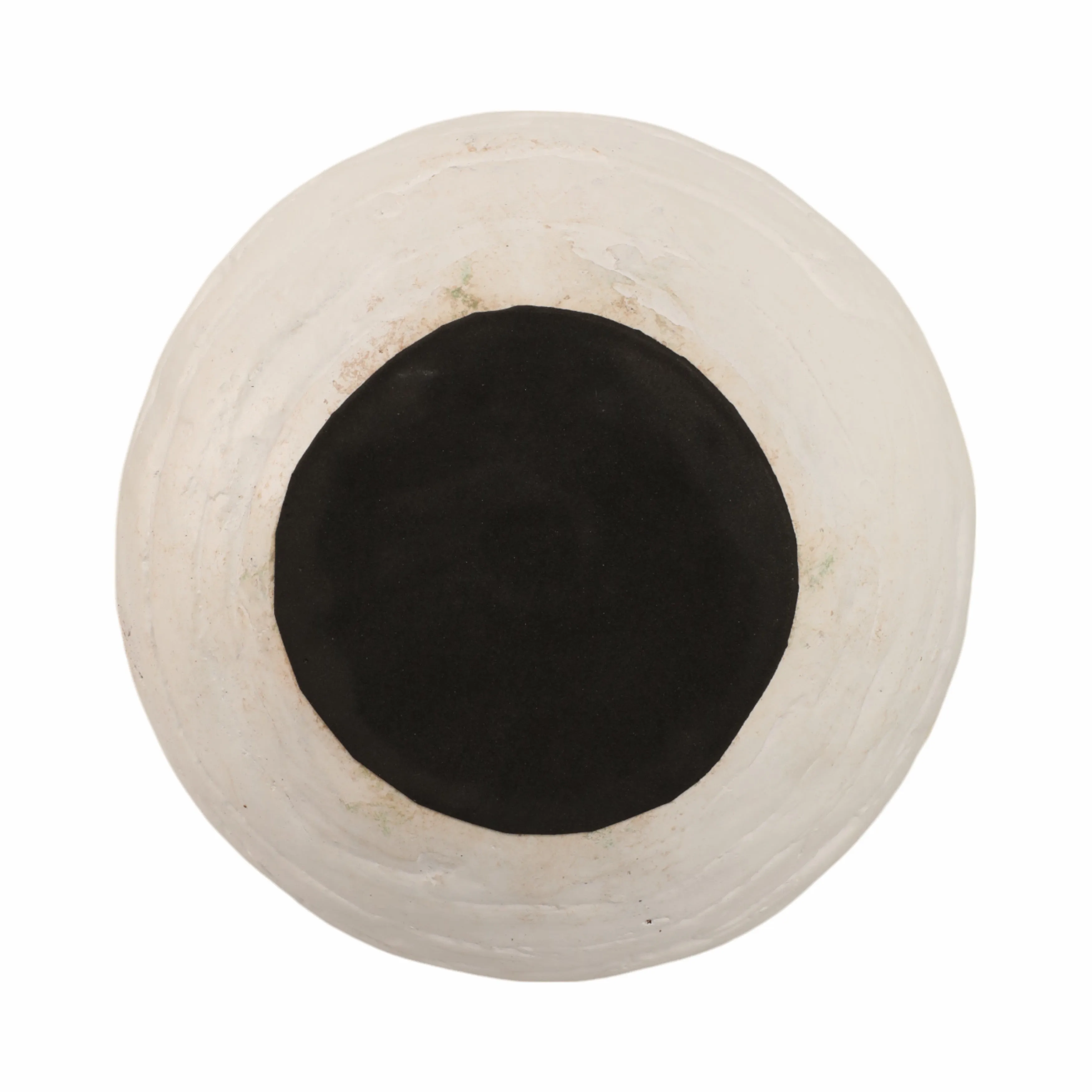 13" Bulbous Terracotta Eared Vase, Ivory