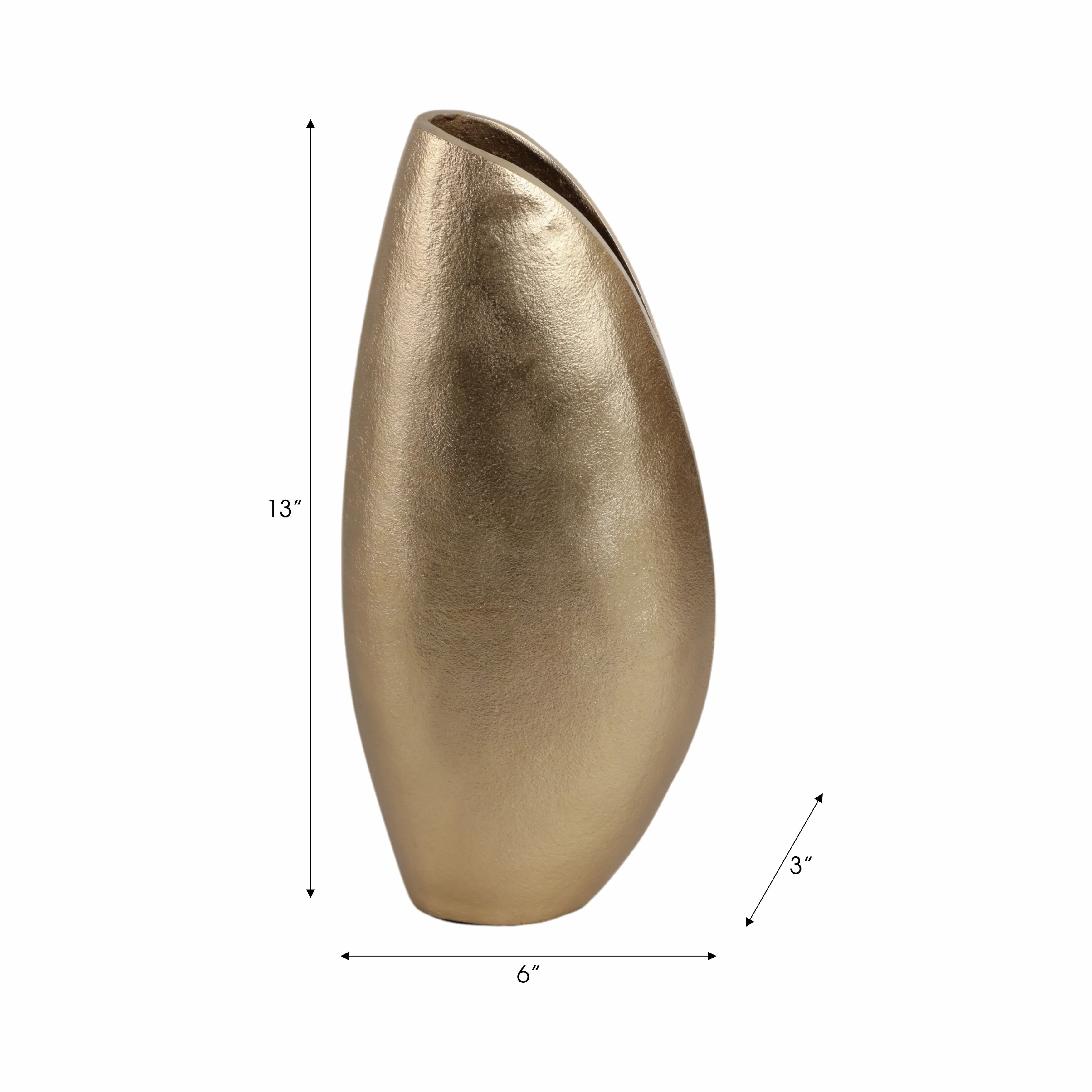 13" Cohen Champagne Shell Shaped Metal Vase