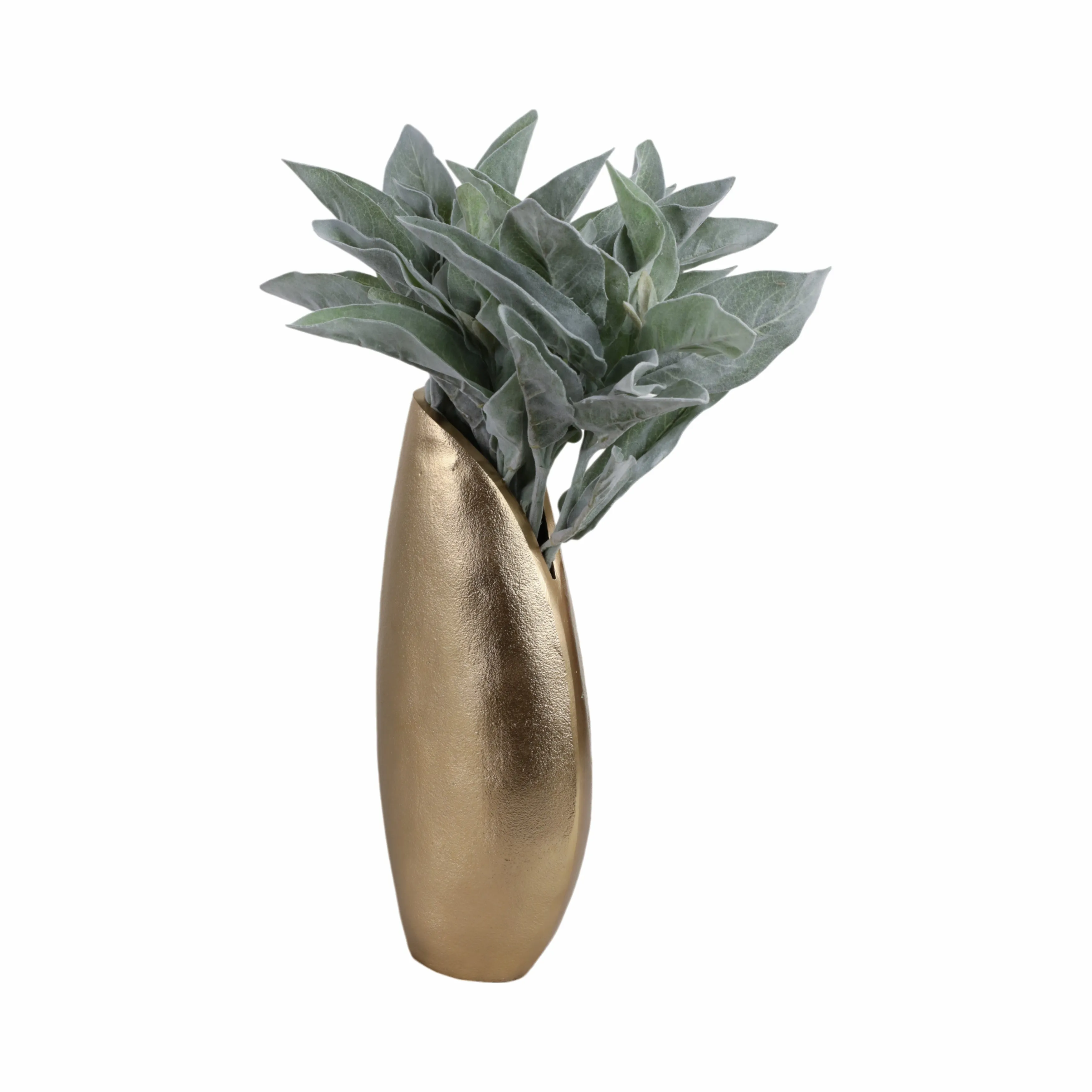 13" Cohen Champagne Shell Shaped Metal Vase