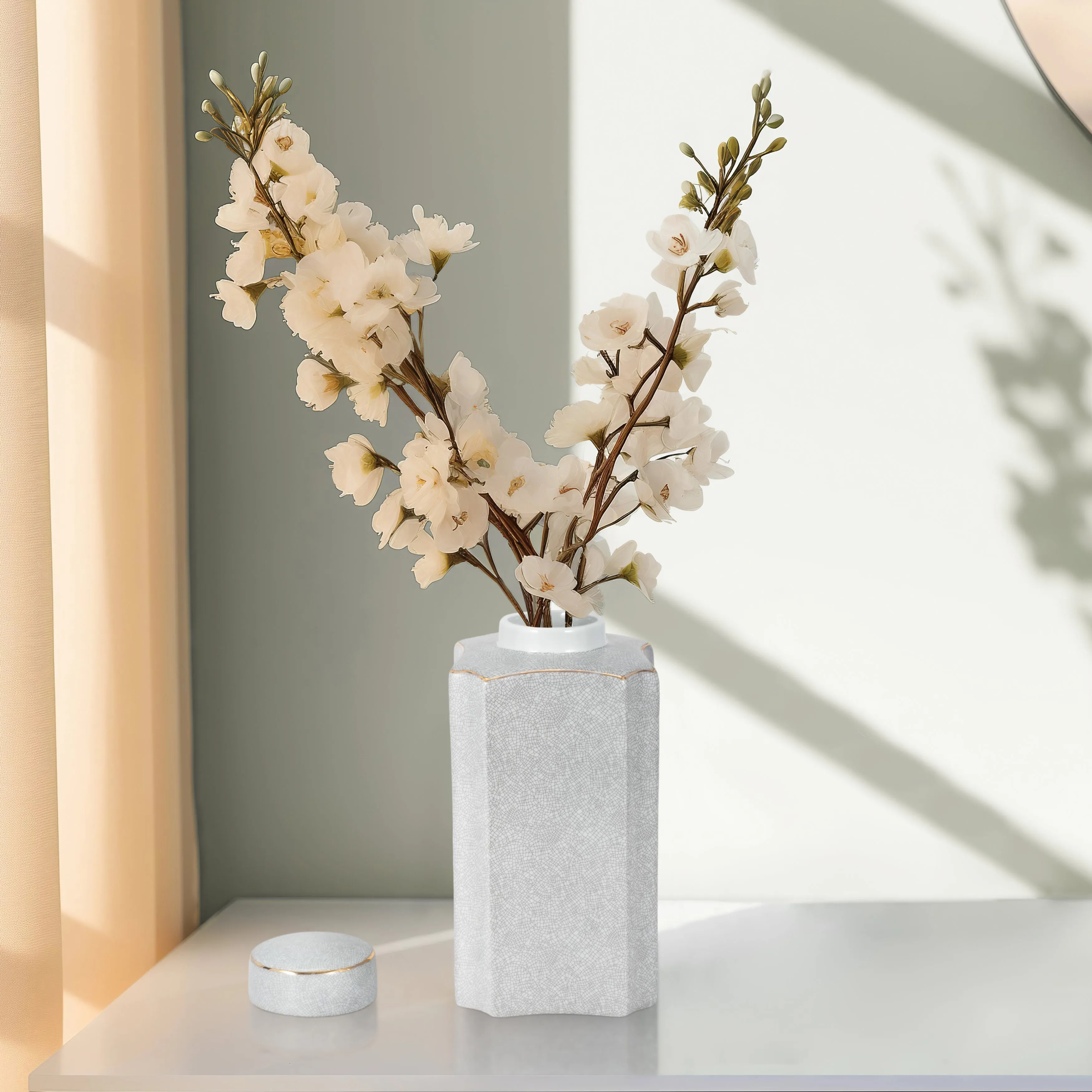 13" MADURA SMALL CONTAINER WITH LID, SAGE