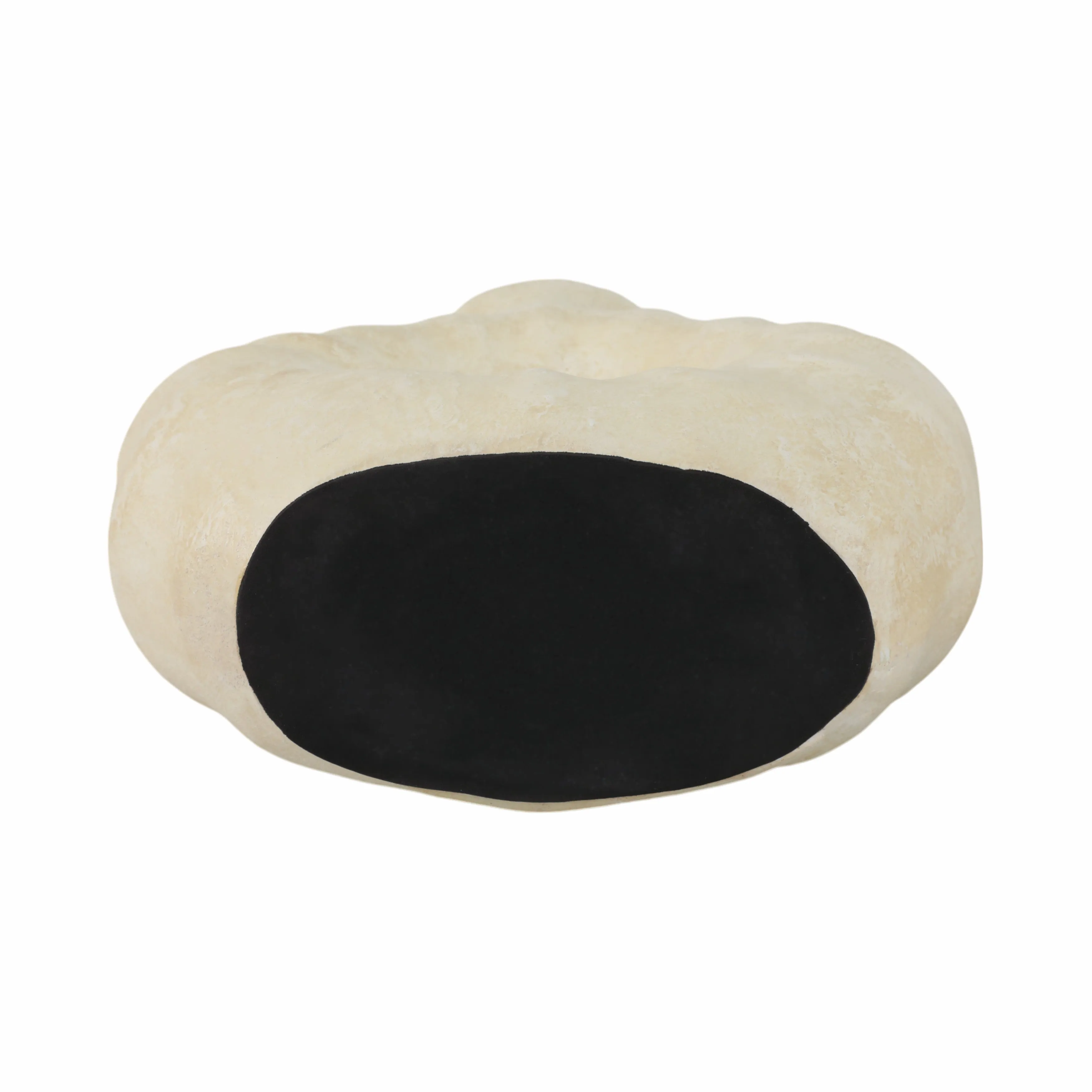 13" Ridged Open Cut-out Terracotta Vase, Ivory