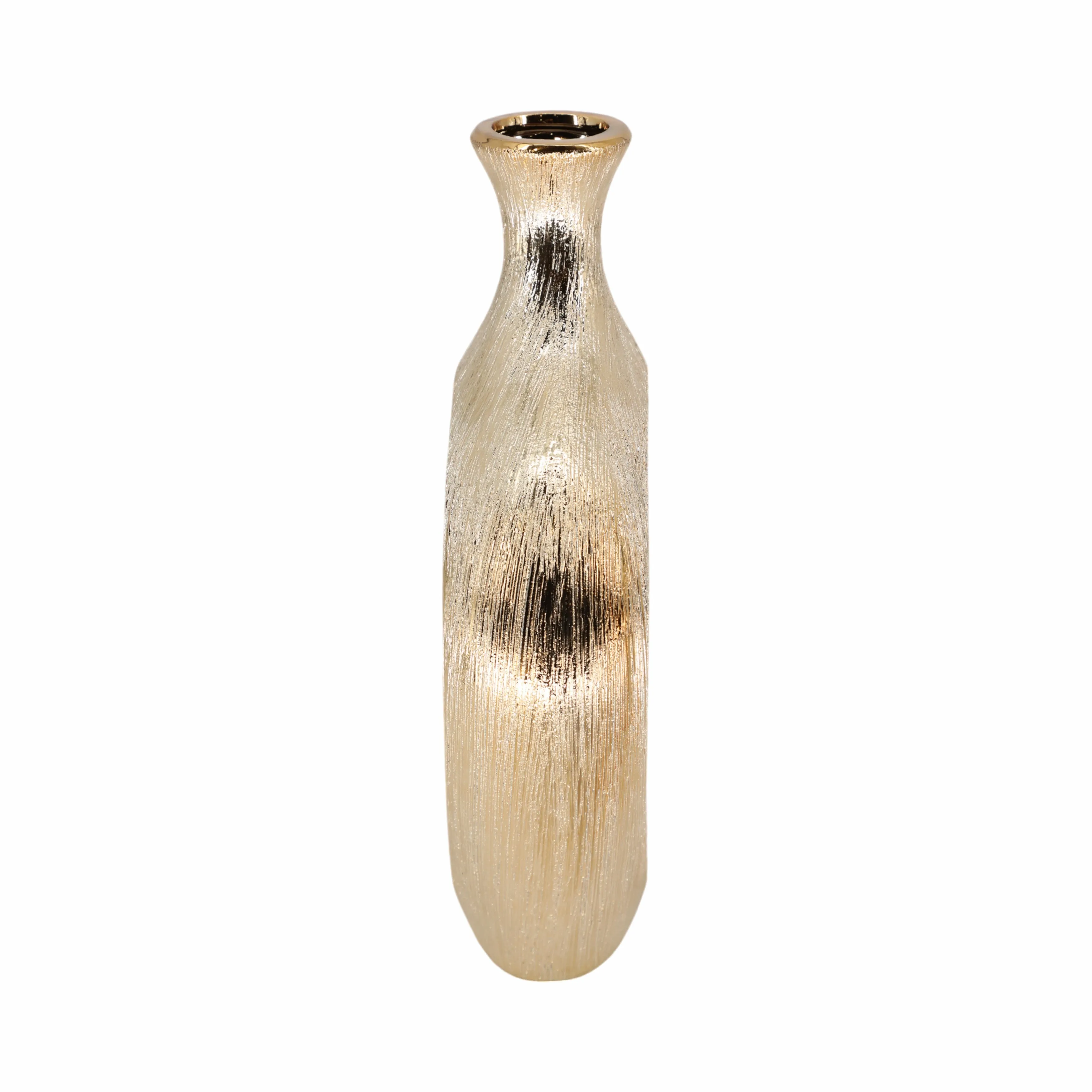 13" SCRATCHED OVAL VASE CUT-OUT, CHAMPAGNE
