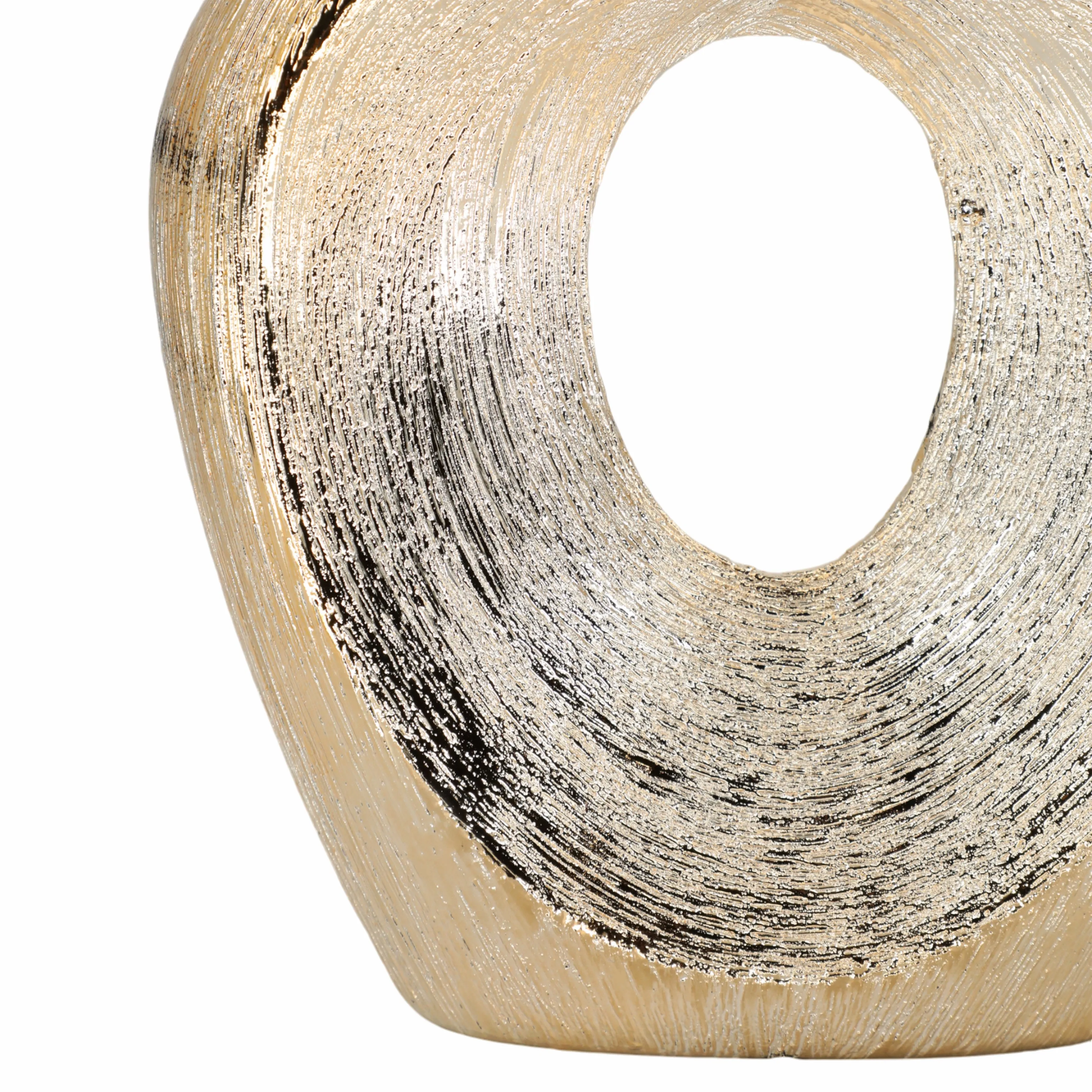 13" SCRATCHED OVAL VASE CUT-OUT, CHAMPAGNE