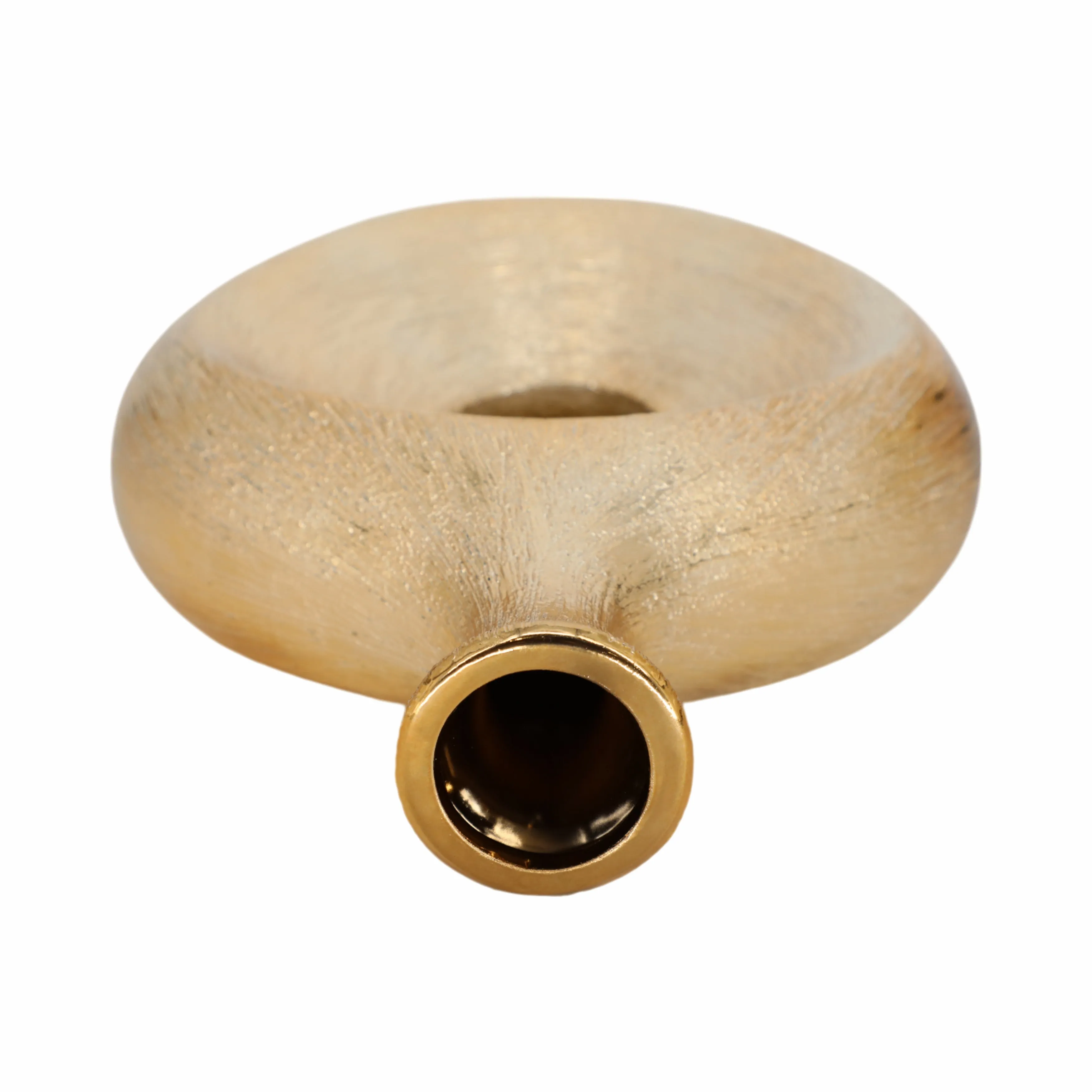 13" SCRATCHED OVAL VASE CUT-OUT, CHAMPAGNE