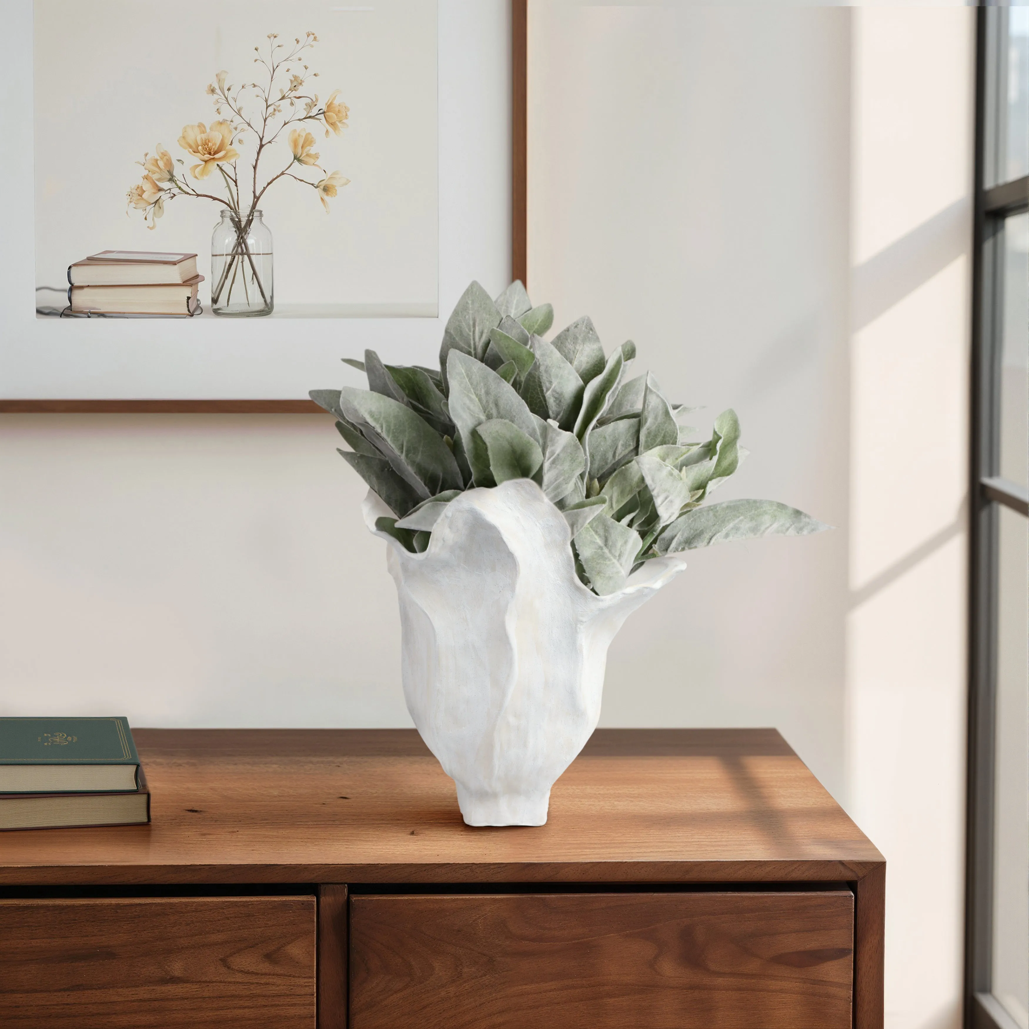 13" Spadena Small Porcelain Vase, Ivory