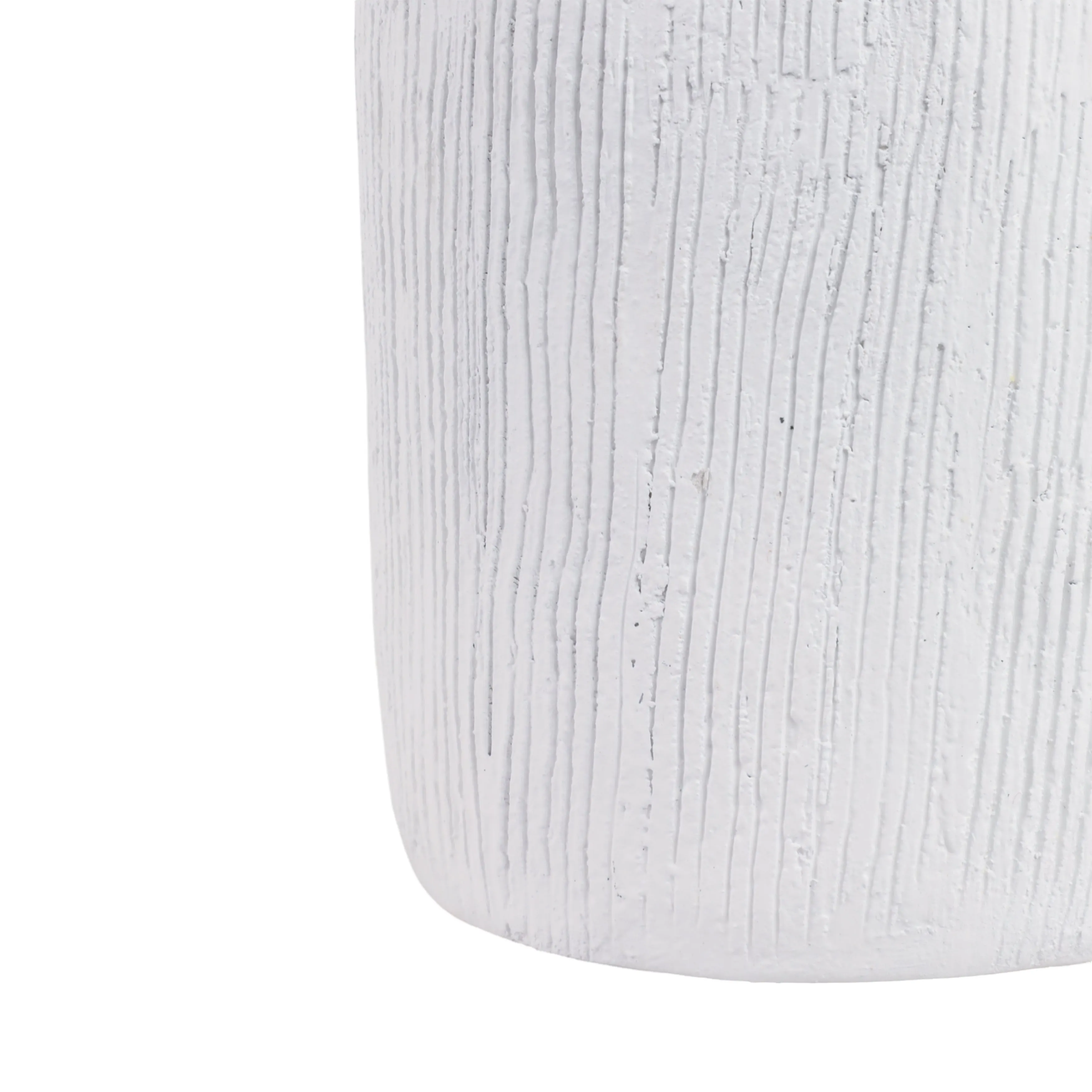 13" Textured Terracotta Vase W/rattan Handle, Wht