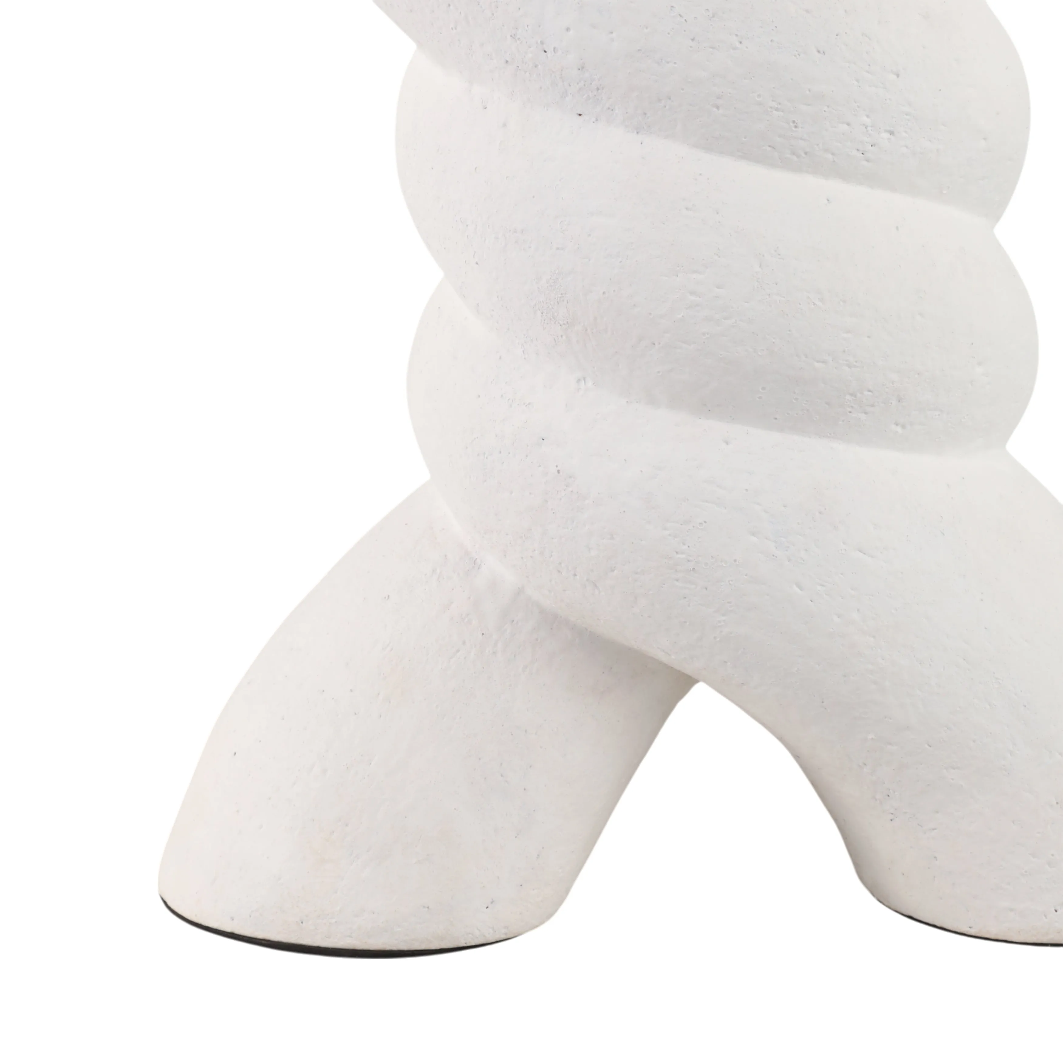 13" Twisted X Shape Terracotta Vase, White