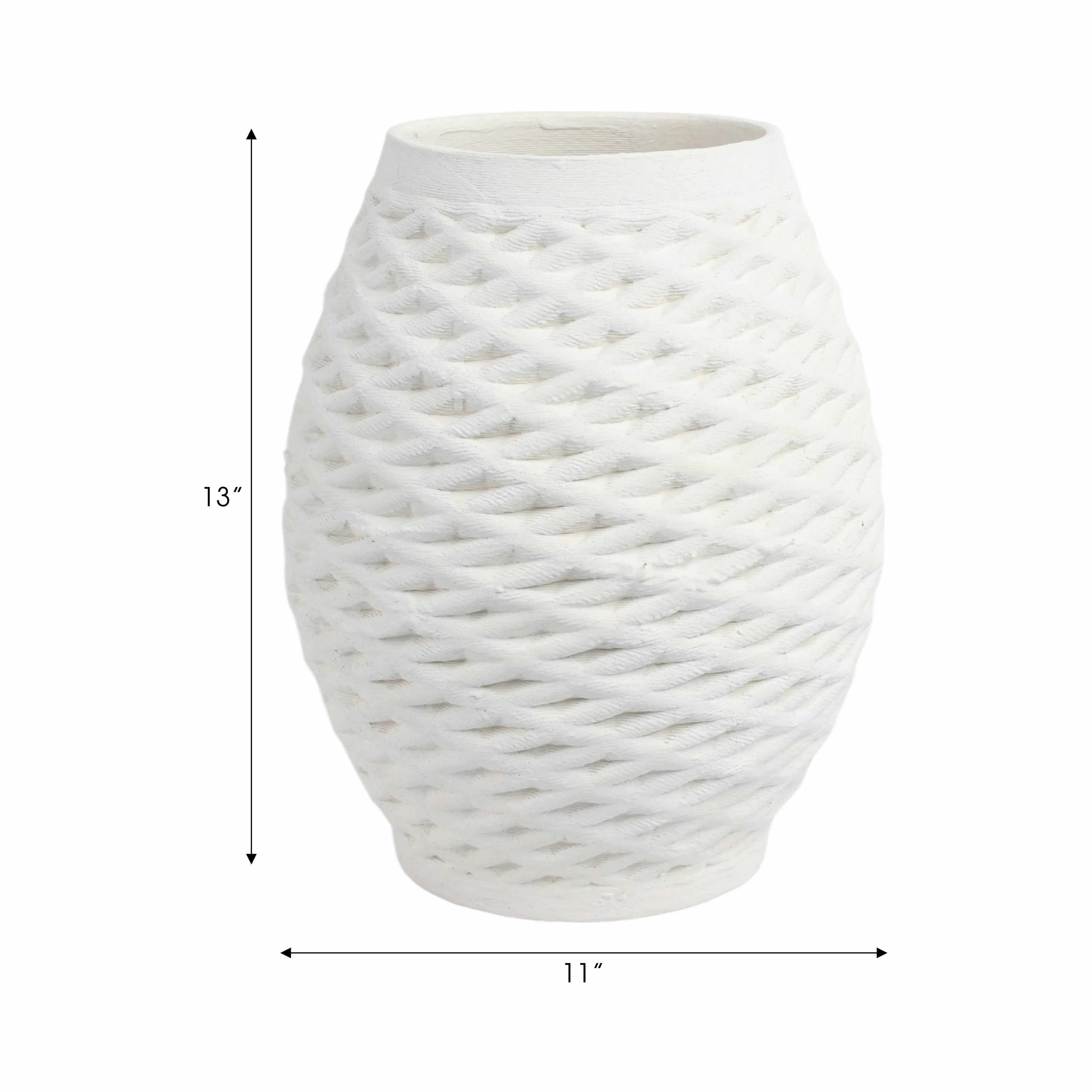 13"talland Small 3d Printed Porcelain Vase, Ivory