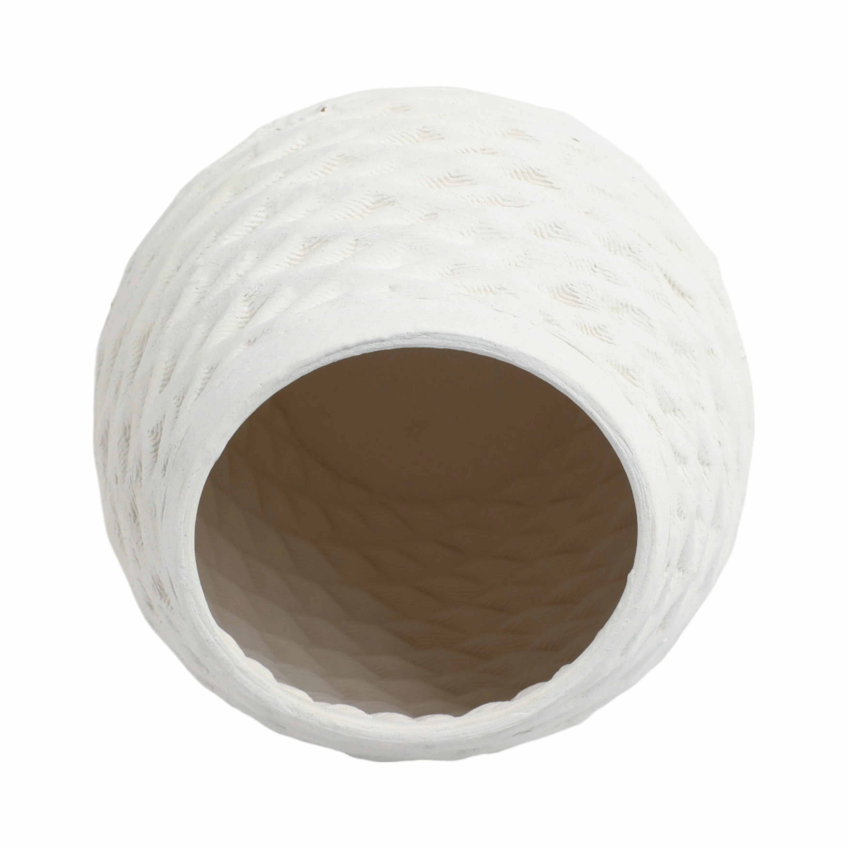 13"talland Small 3d Printed Porcelain Vase, Ivory
