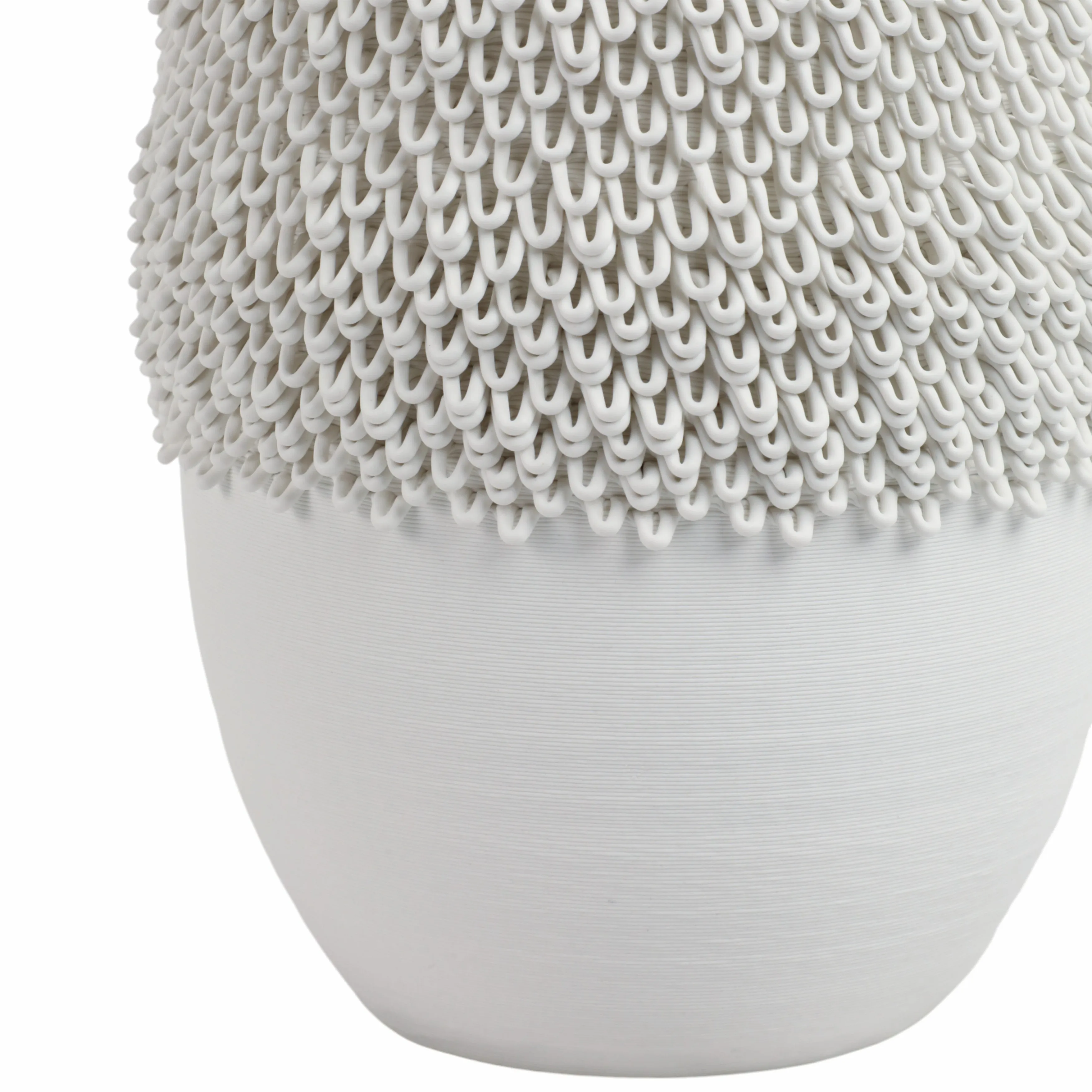 14" Arroyo Medium 3d Printed Porcelain Vase, Ivory