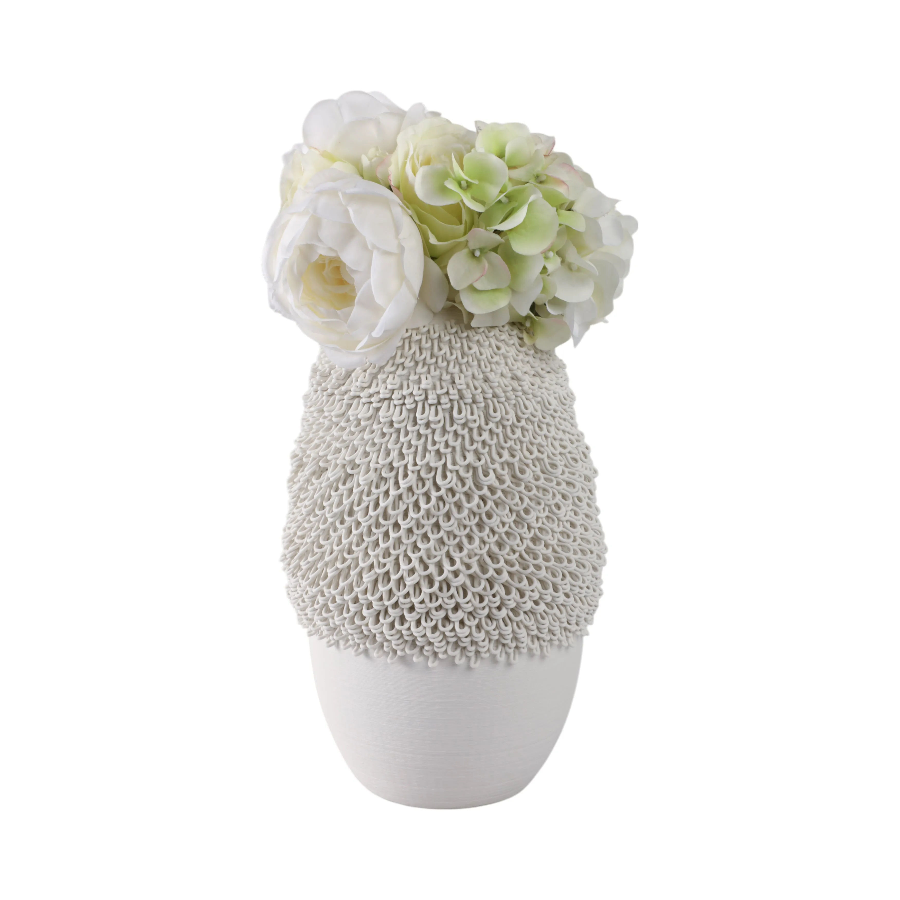 14" Arroyo Medium 3d Printed Porcelain Vase, Ivory