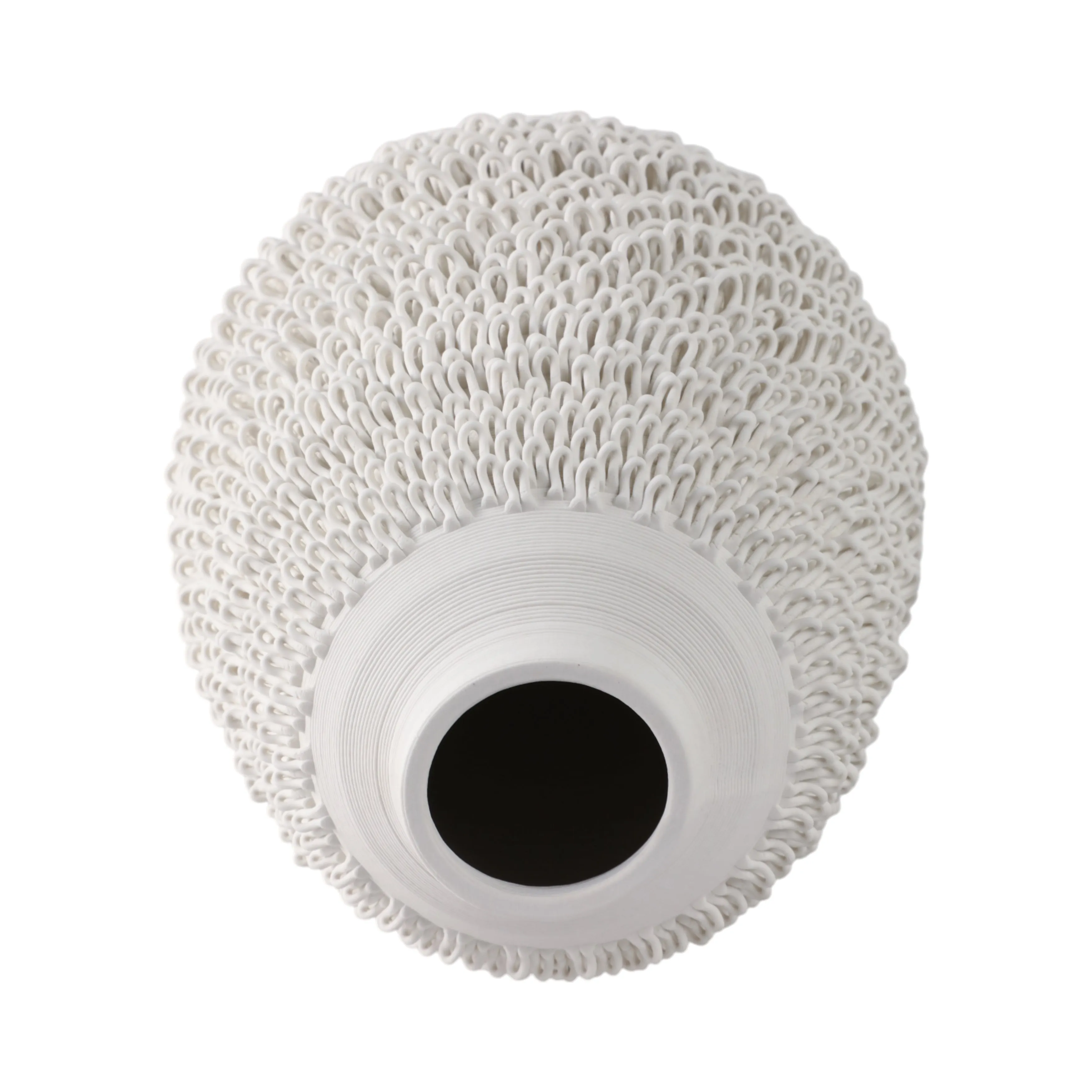 14" Arroyo Medium 3d Printed Porcelain Vase, Ivory