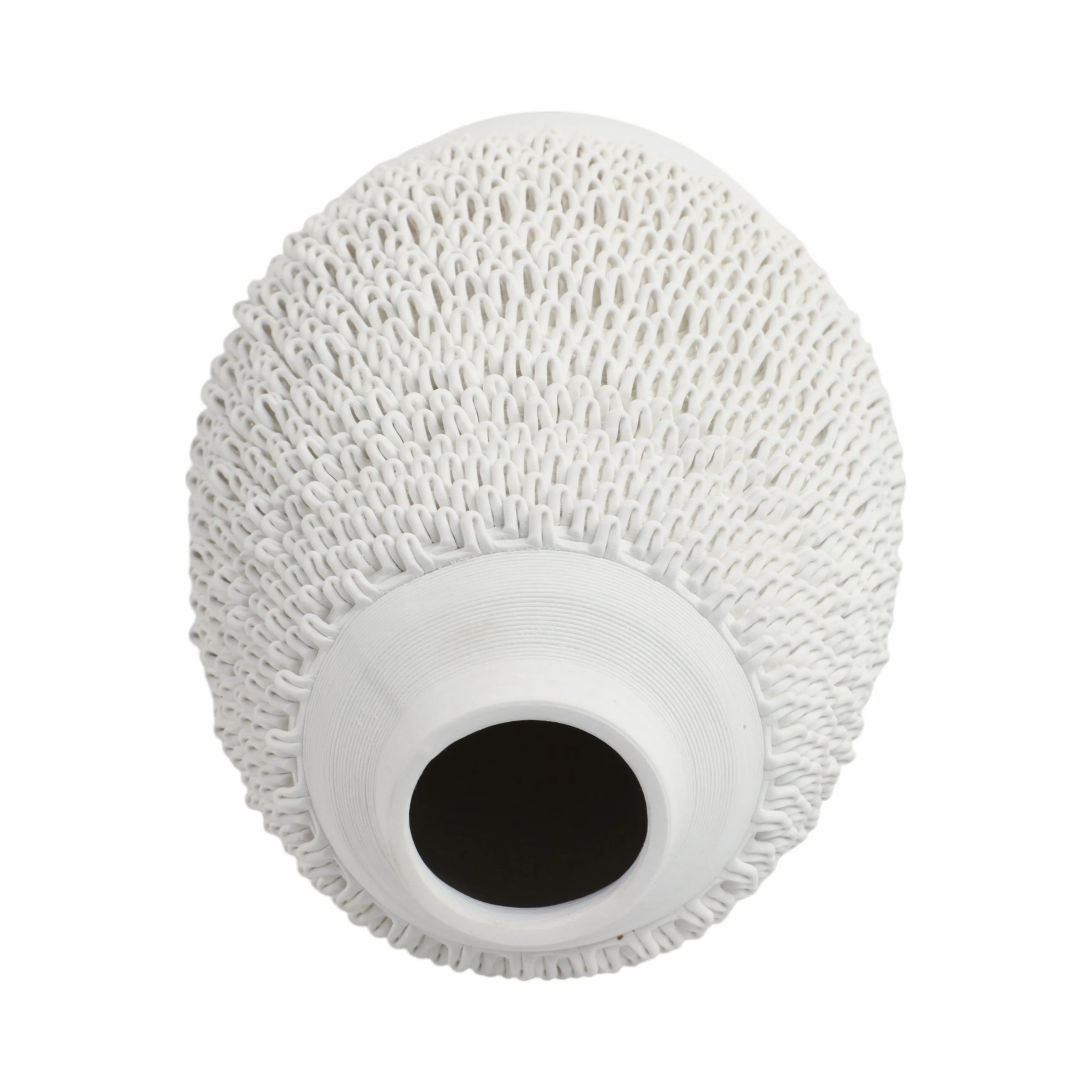 14" Arroyo Medium 3d Printed Porcelain Vase, Ivory