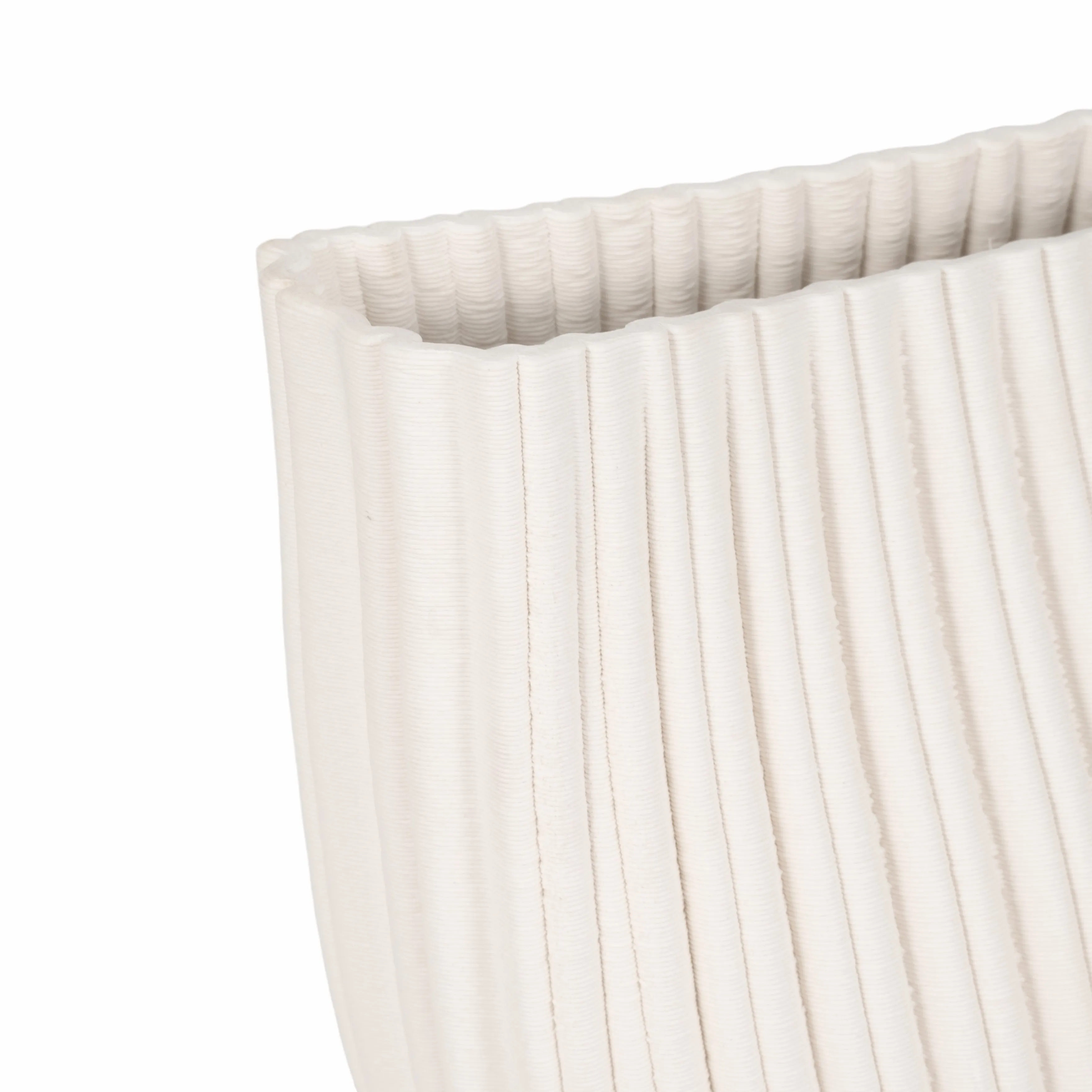 14" BELLO 3D PRINTED VASE, IVORY/BEIGE