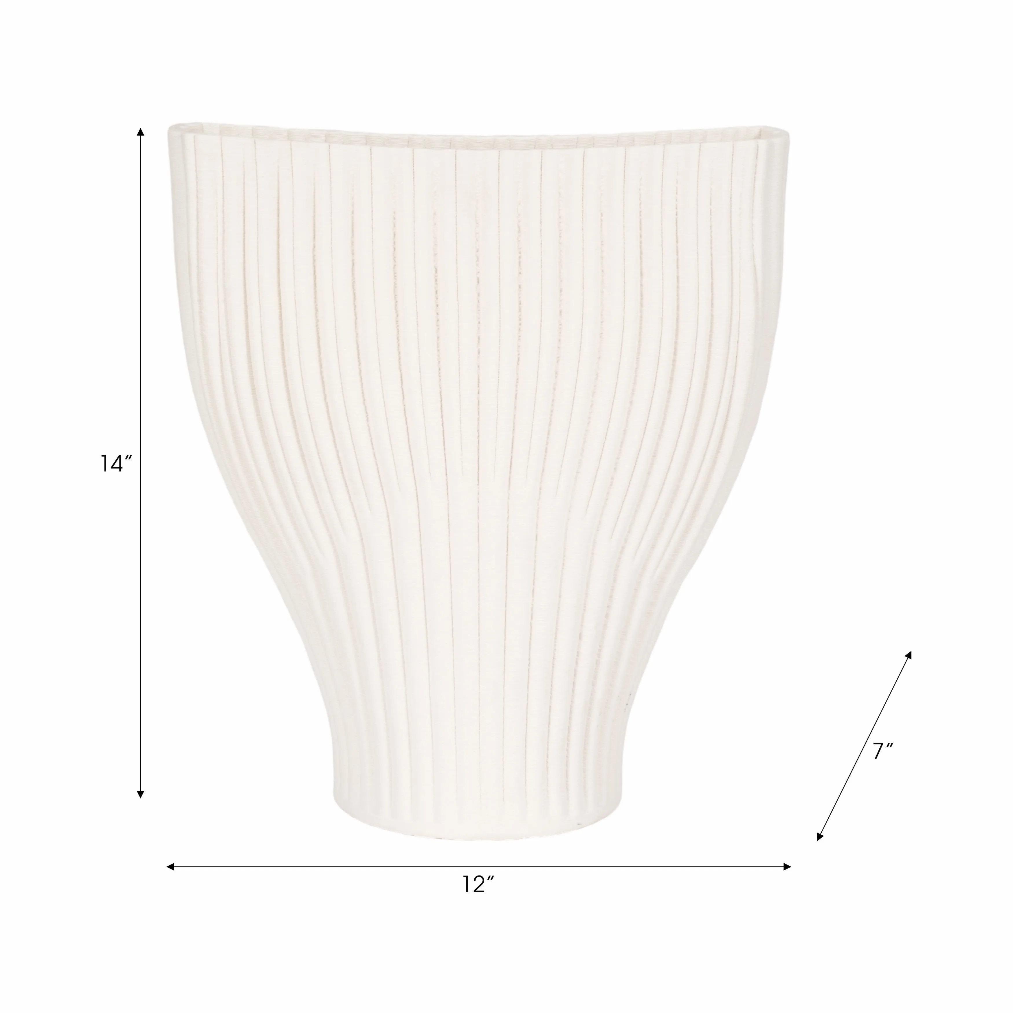 14" BELLO 3D PRINTED VASE, IVORY/BEIGE