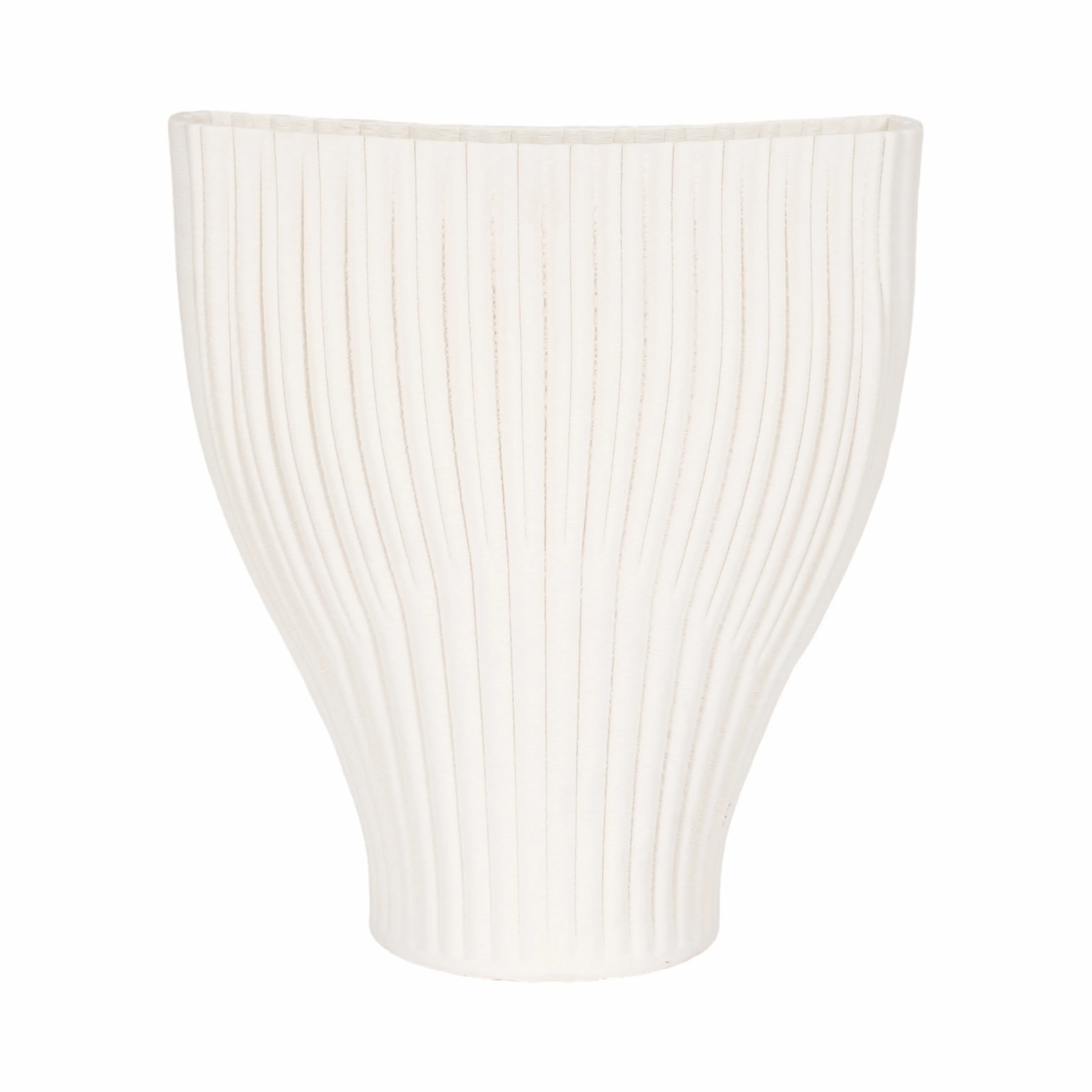 14" BELLO 3D PRINTED VASE, IVORY/BEIGE