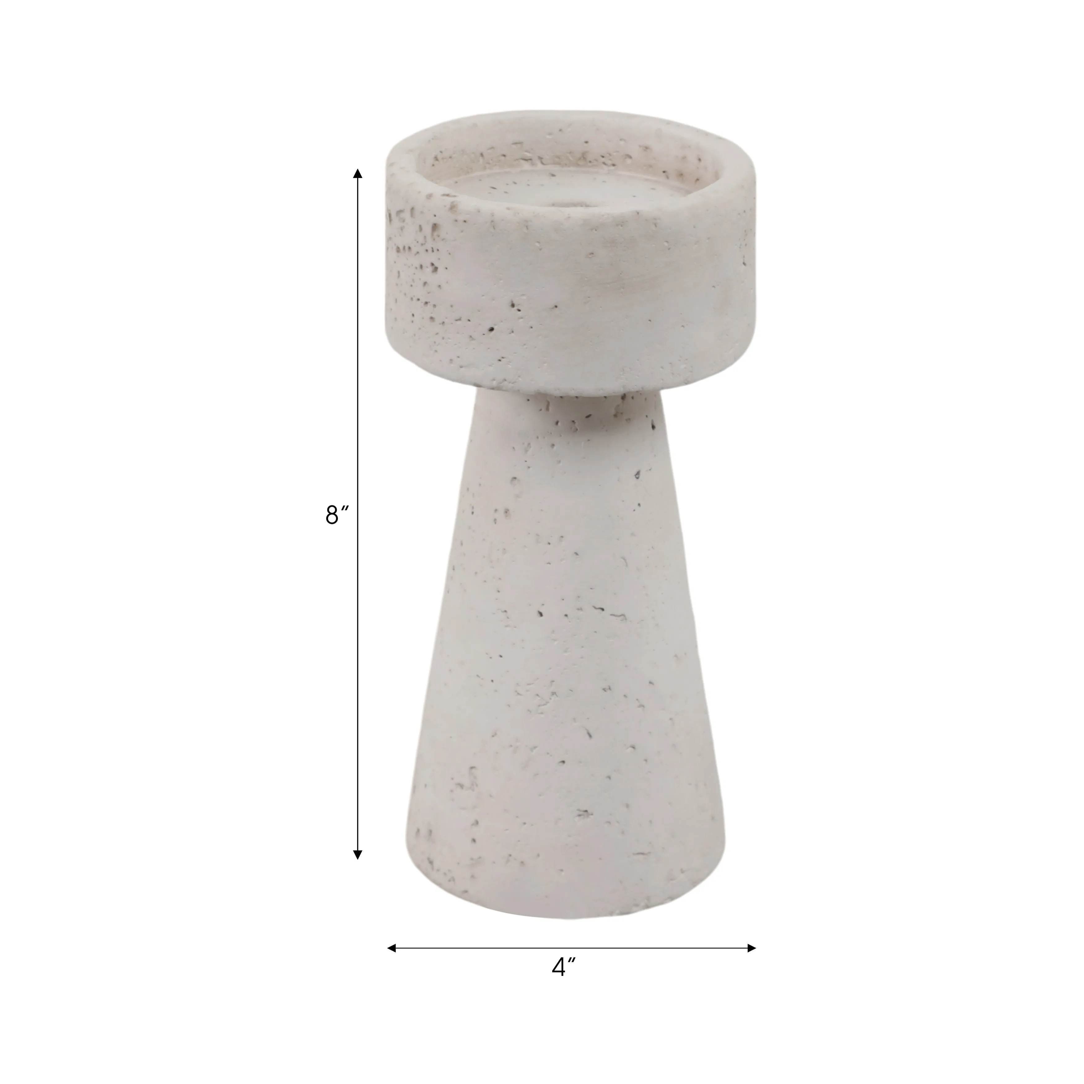 14" Black Patch Modern Terracotta Vase, Ivory/blk