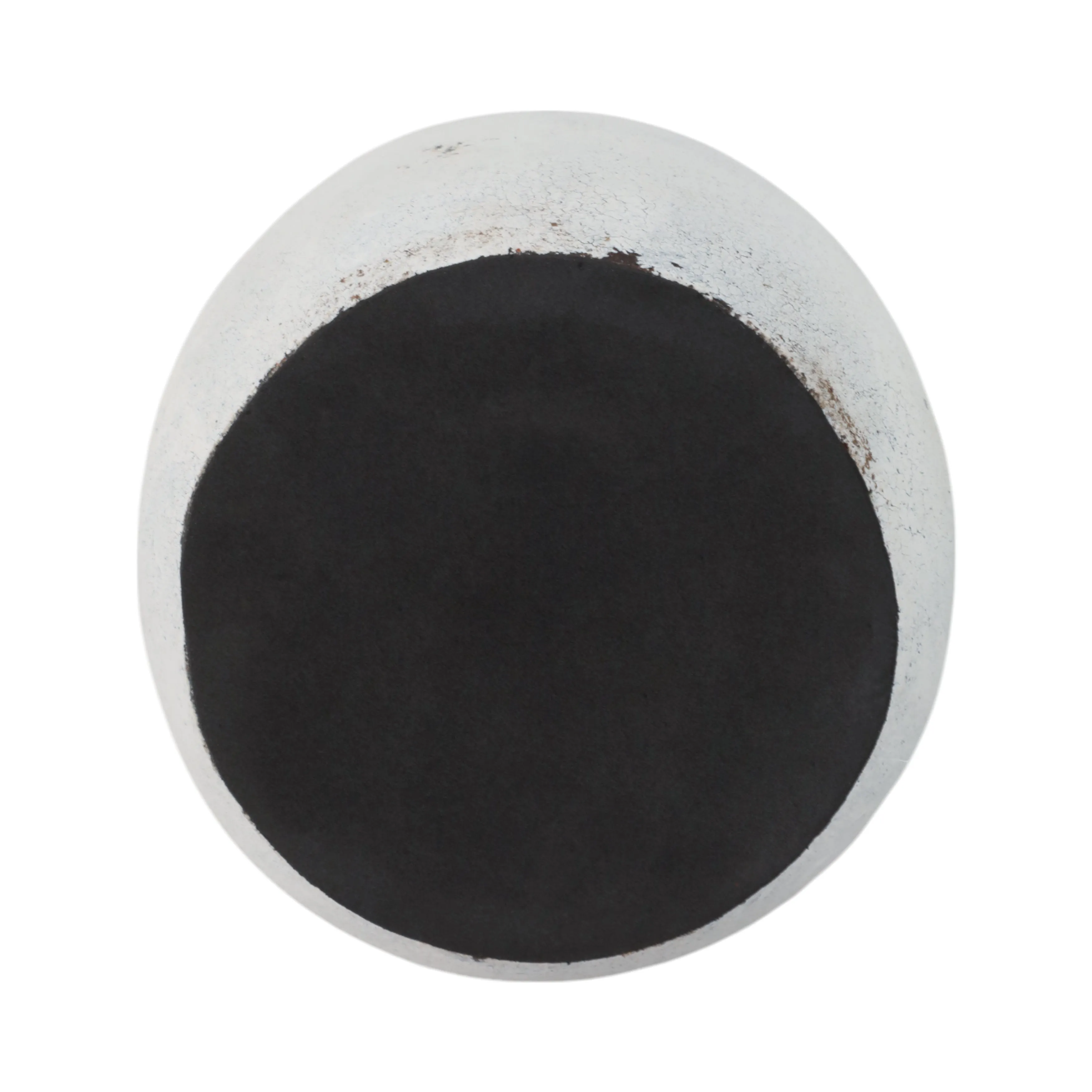 14" Black Patch Modern Terracotta Vase, Ivory/blk