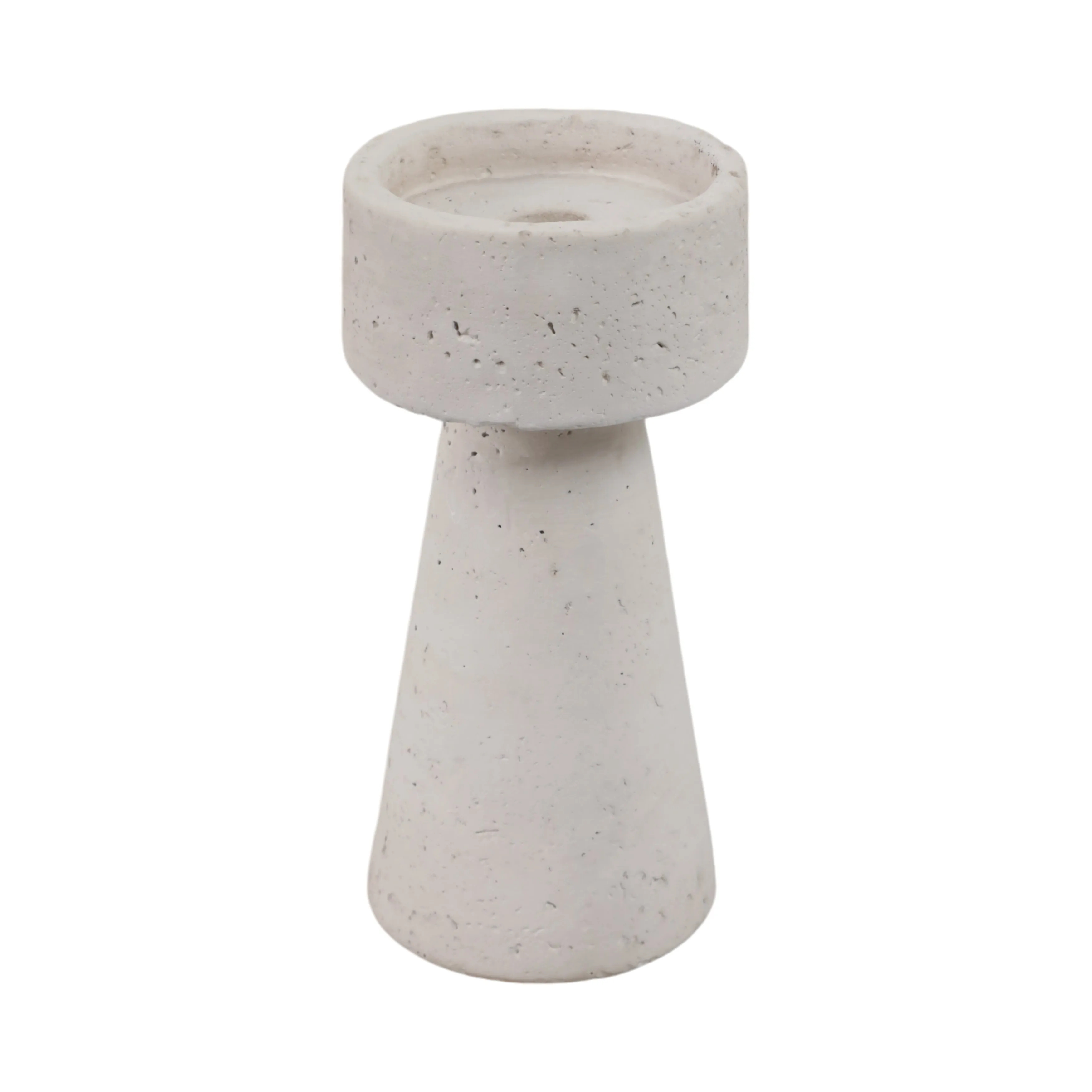 14" Black Patch Modern Terracotta Vase, Ivory/blk