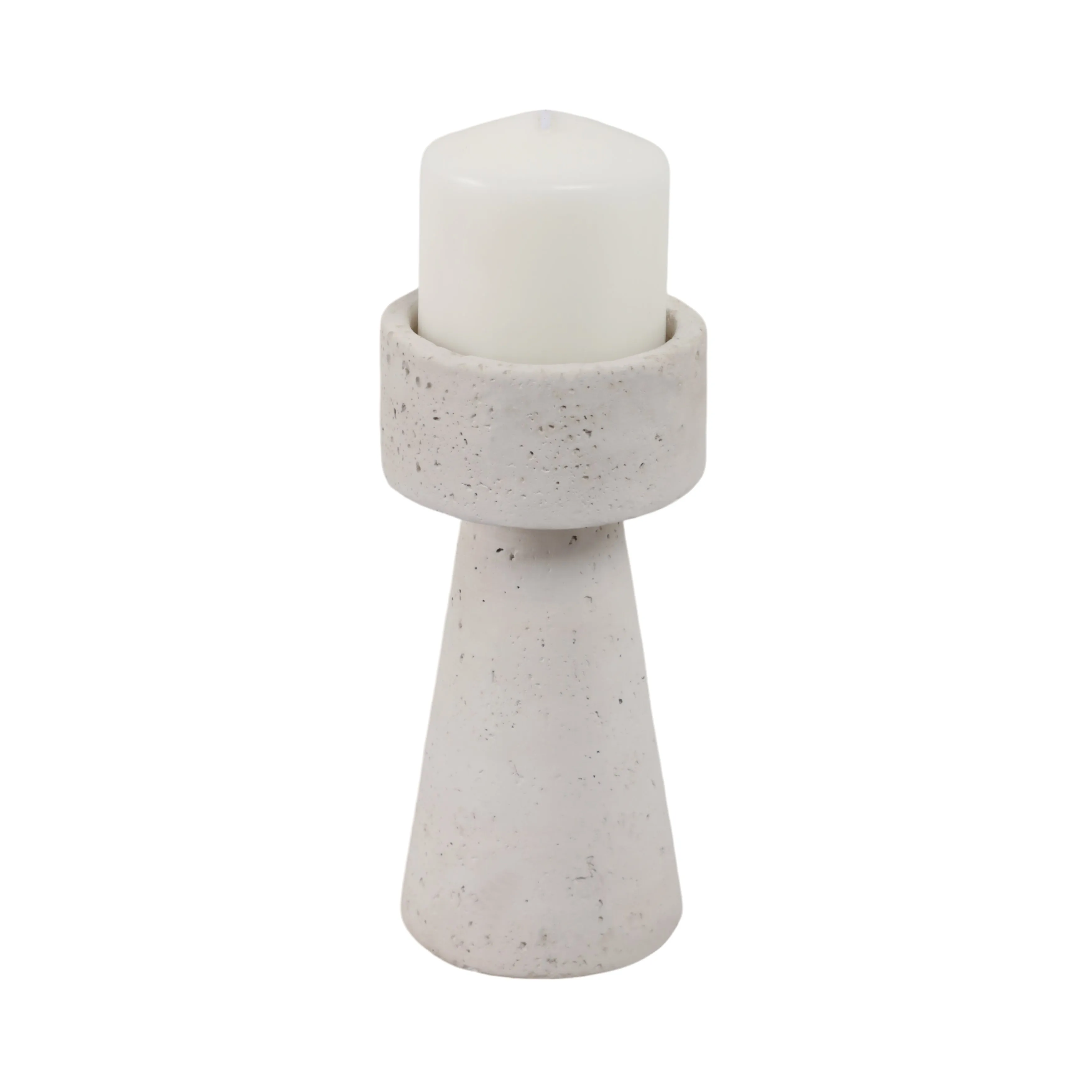 14" Black Patch Modern Terracotta Vase, Ivory/blk
