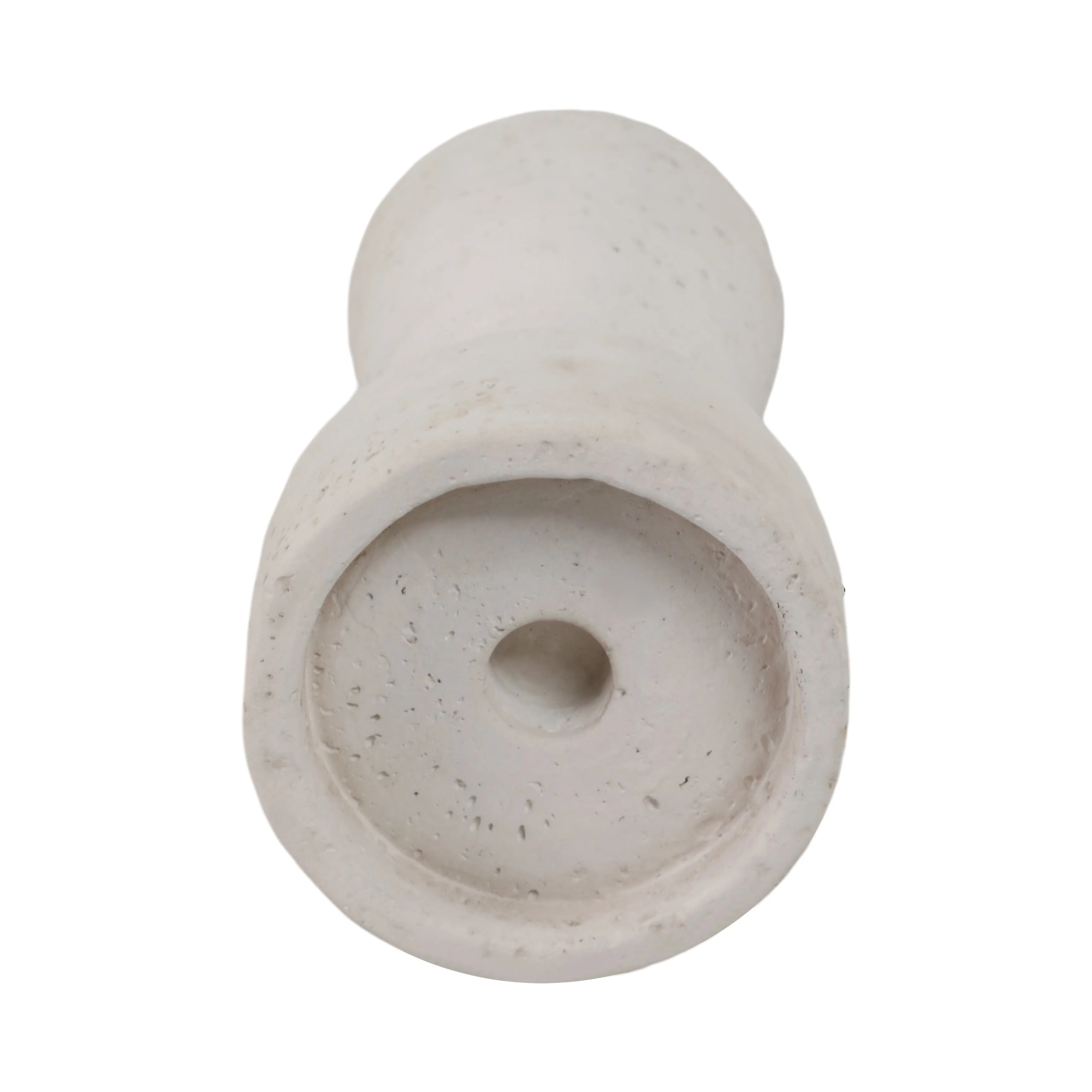 14" Black Patch Modern Terracotta Vase, Ivory/blk