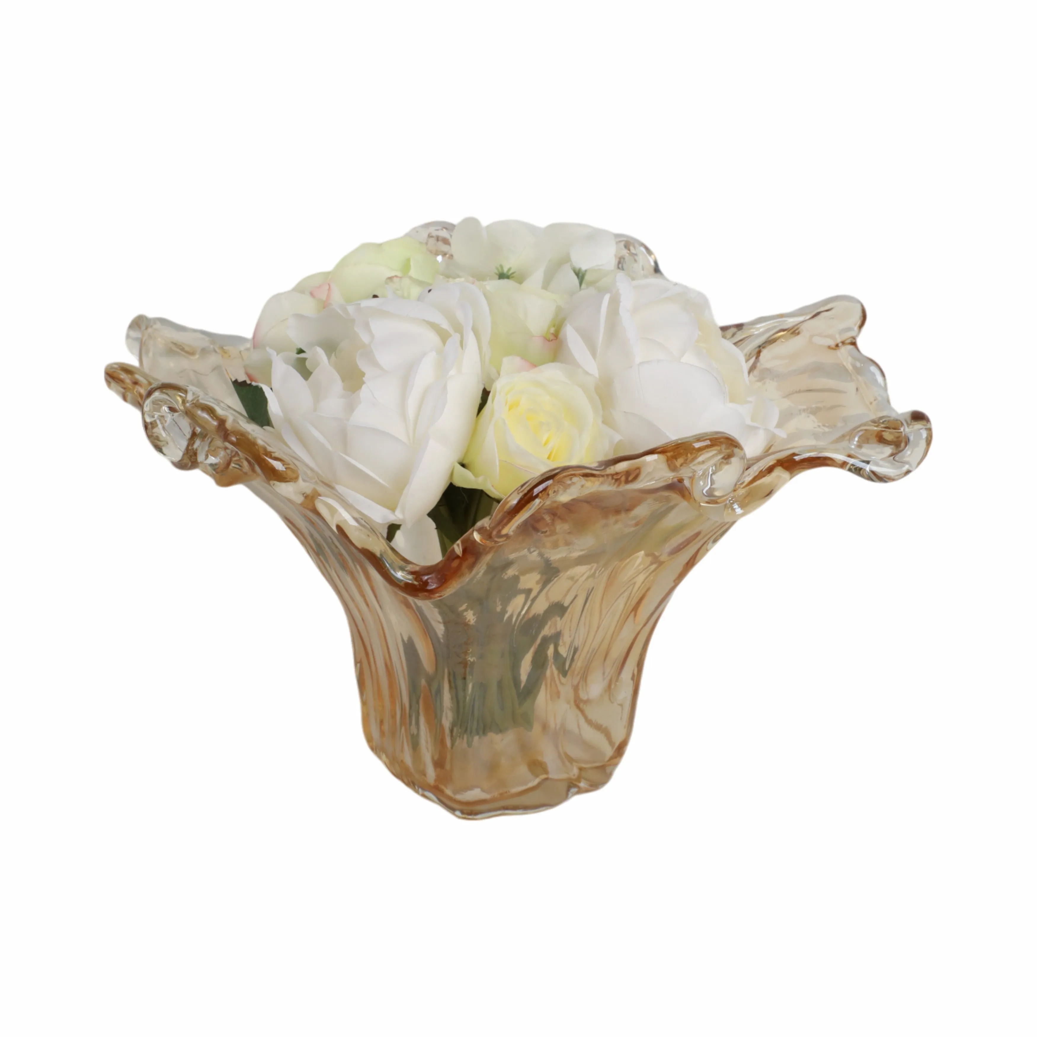 14" Fontana Short Italian Art Glass Vase
