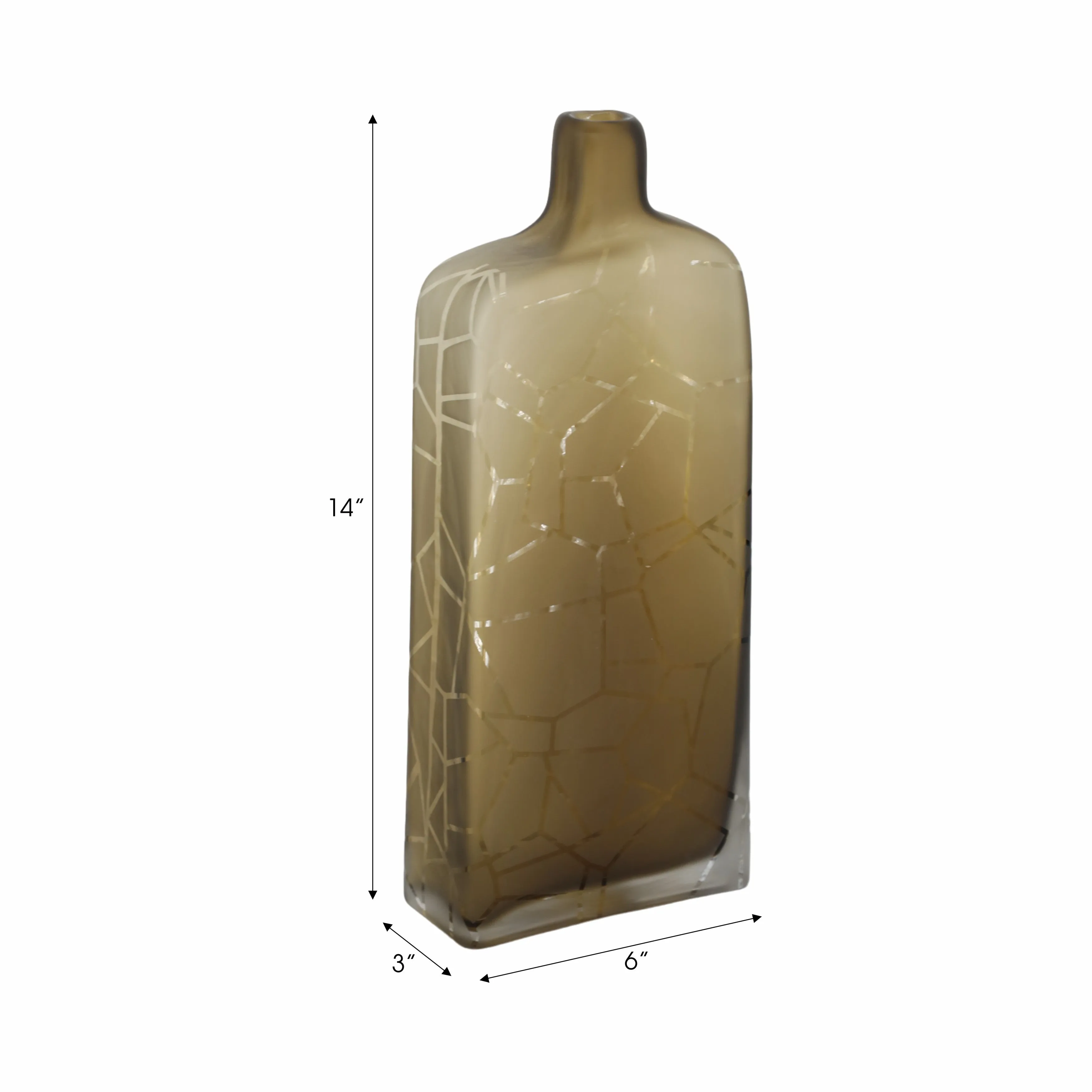 14" Kabir Large Brown Glass Vase