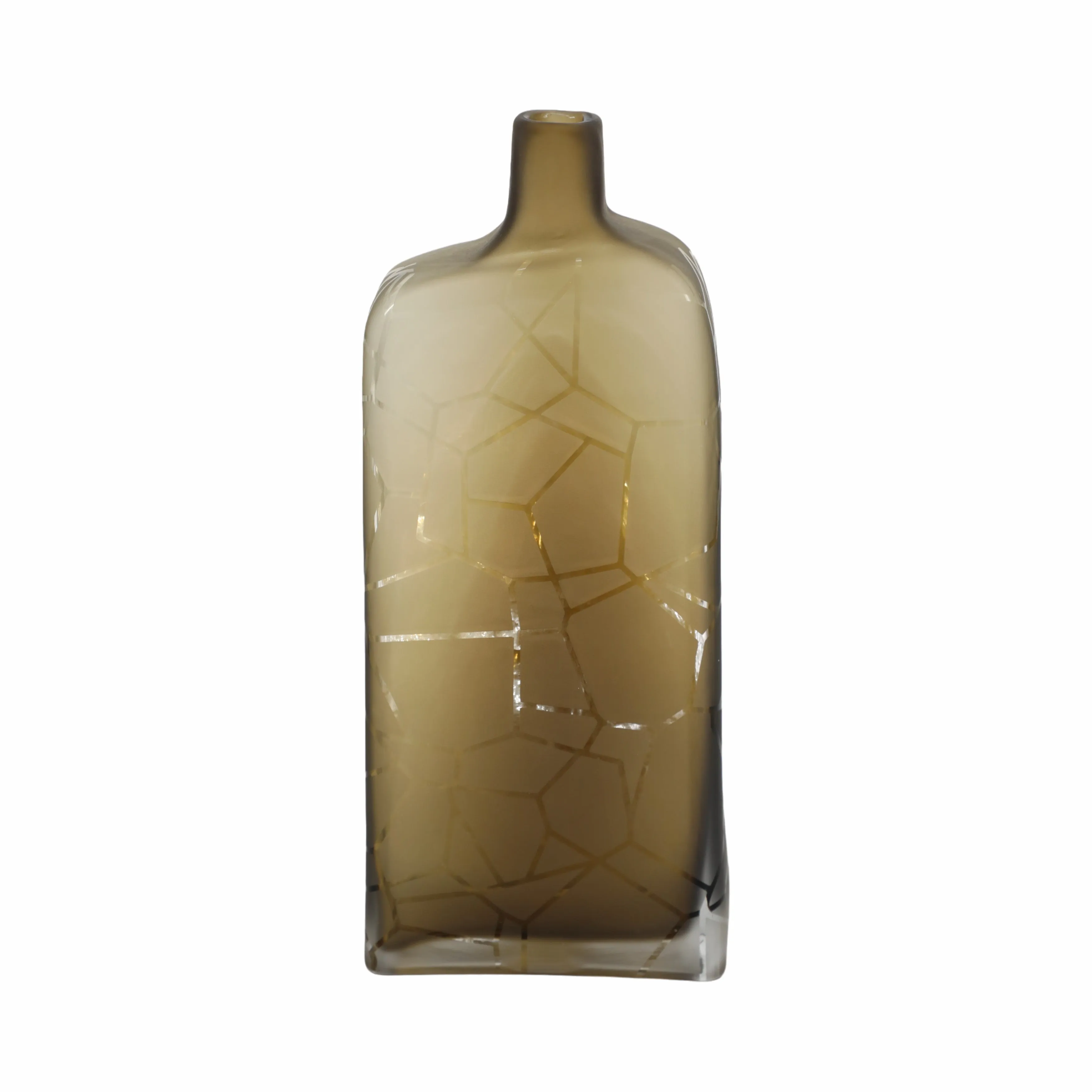 14" Kabir Large Brown Glass Vase