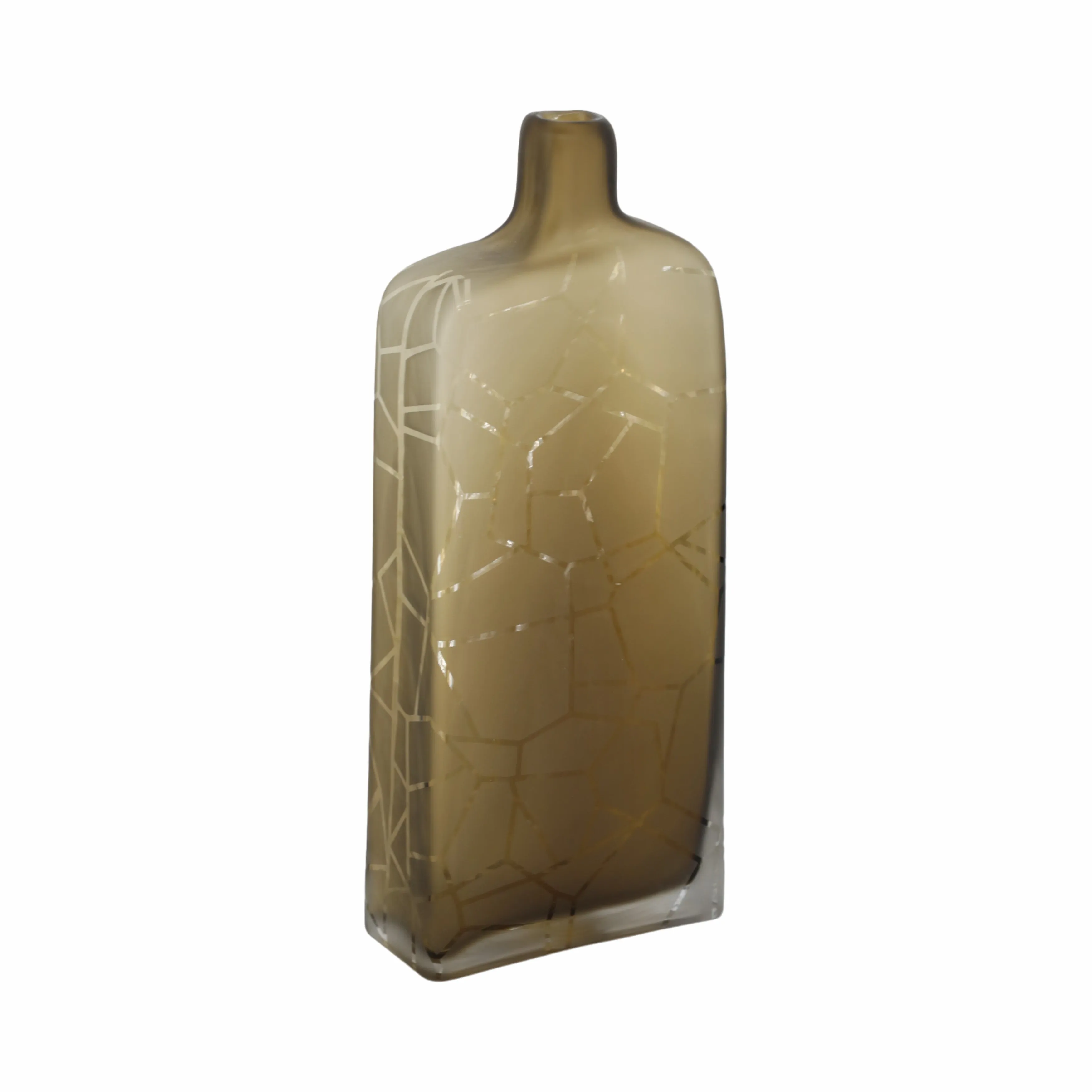 14" Kabir Large Brown Glass Vase