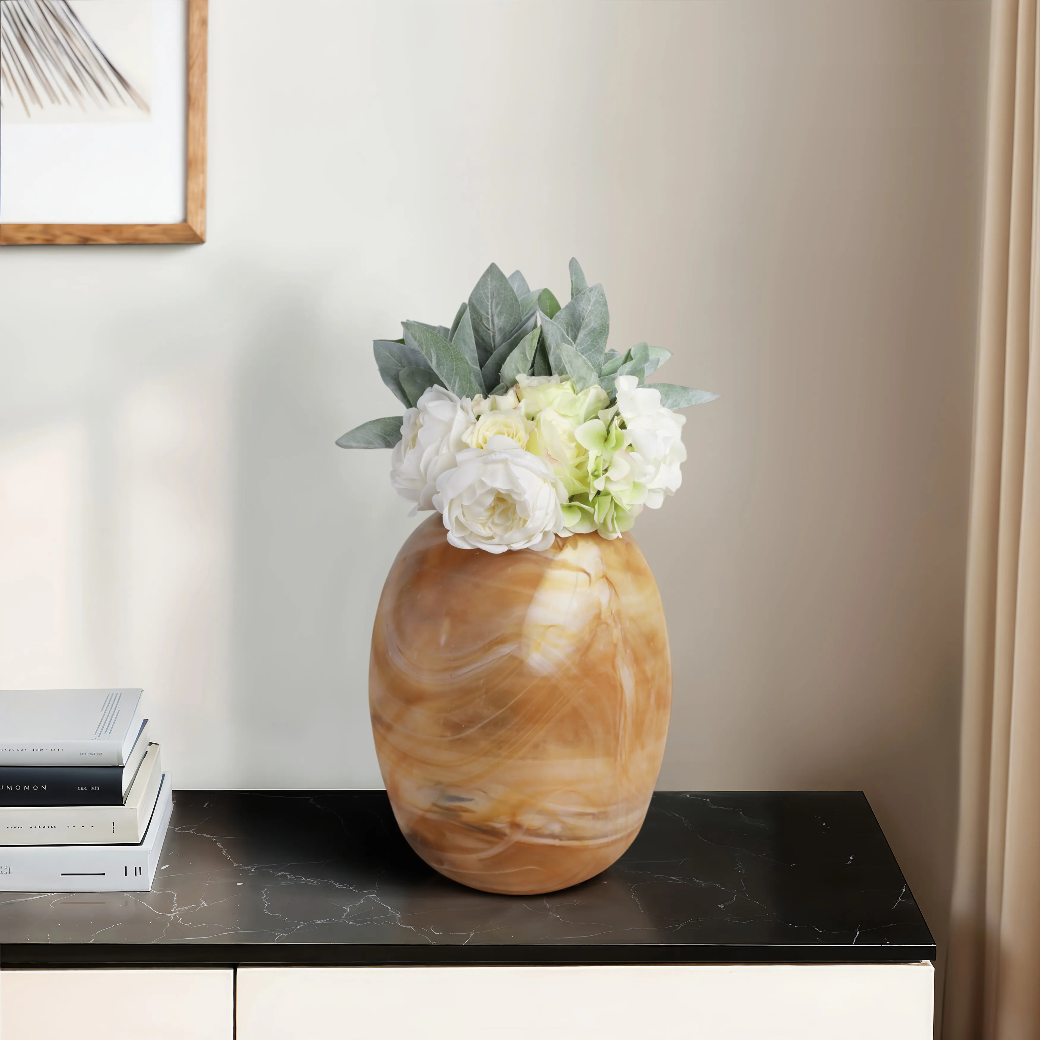 14" Marseille Small Brown Glass Vase