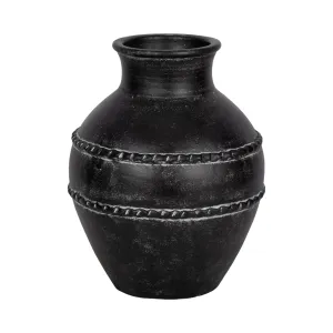 14" Traditional Terracotta Vase, Black