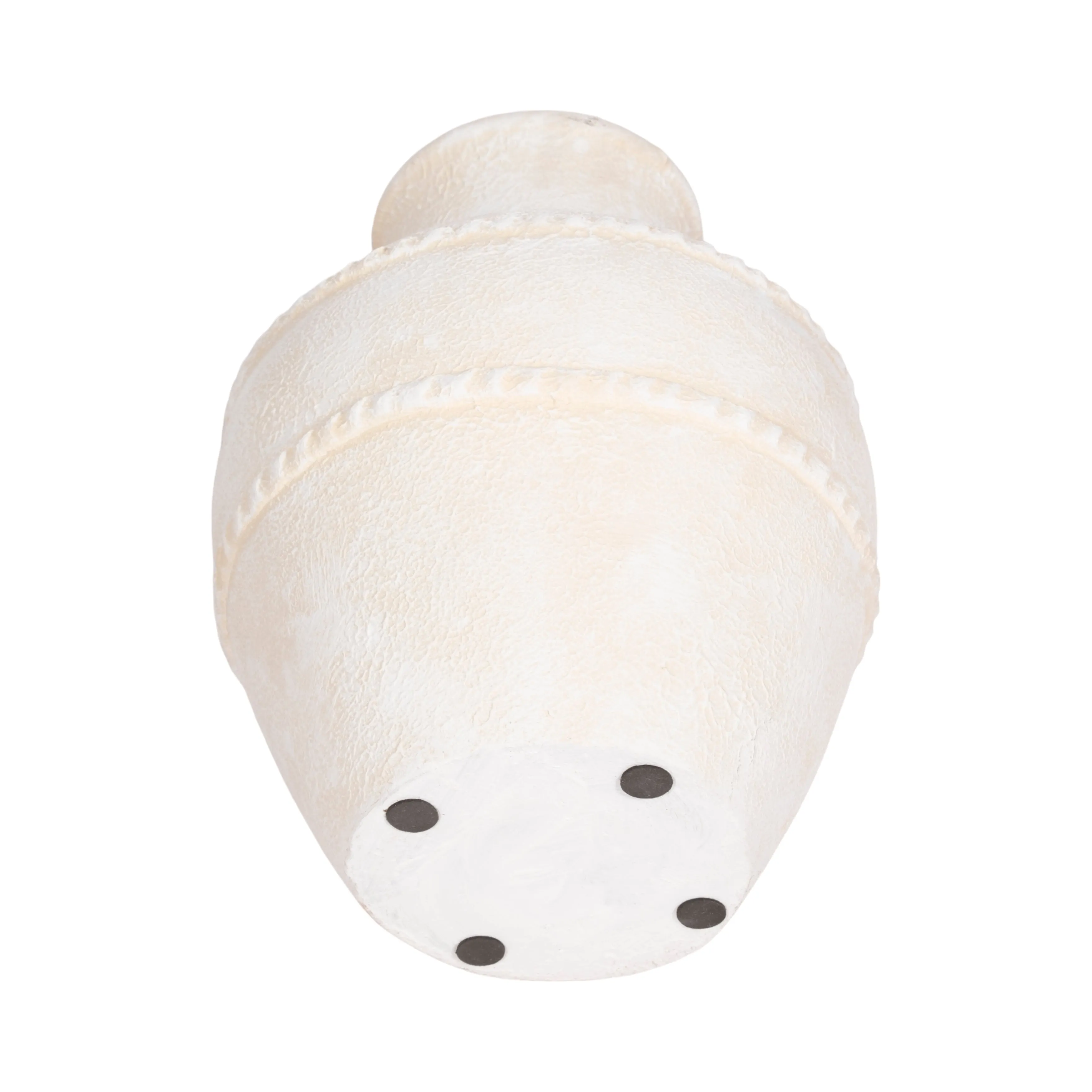 14" Traditional Textured Terracotta Vase, Ivory