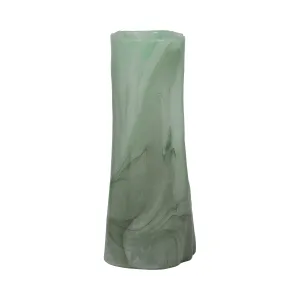 14" Verena Small Green Glass Vase
