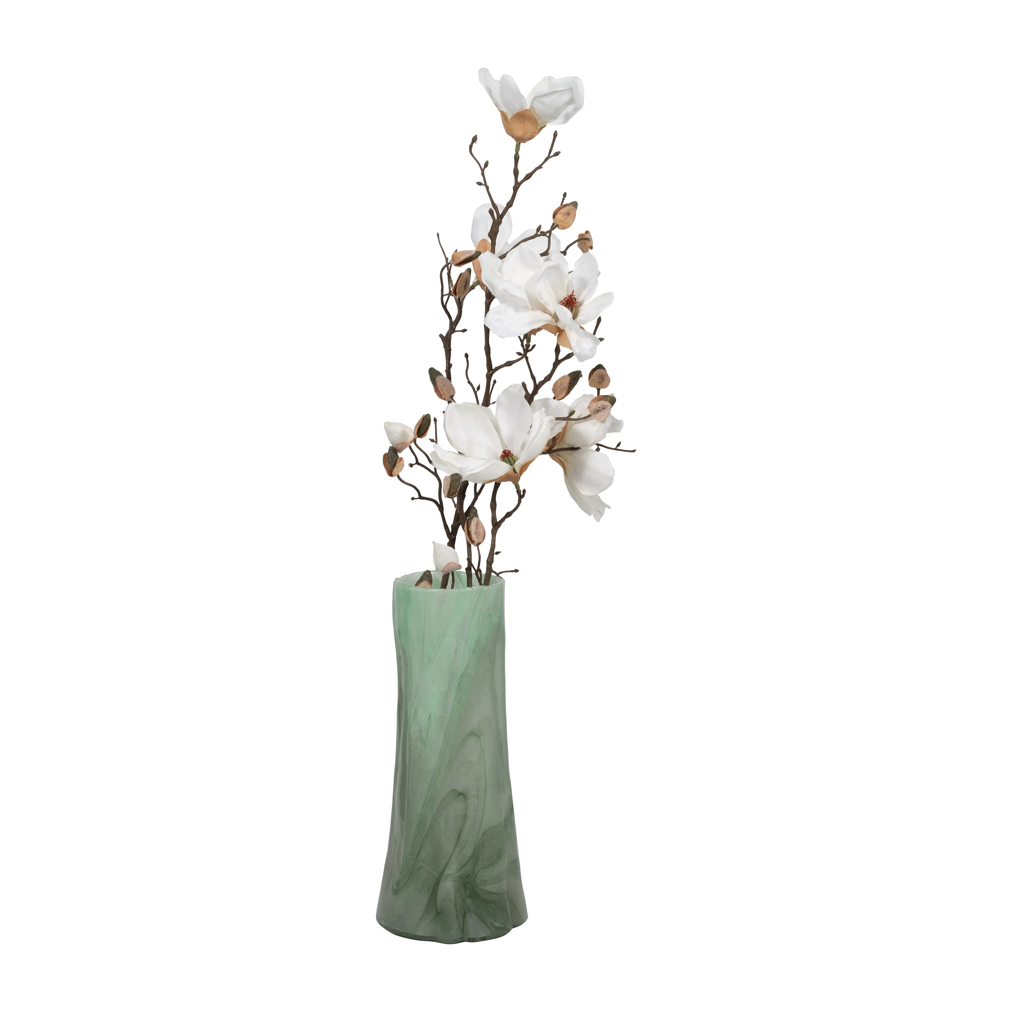 14" Verena Small Green Glass Vase