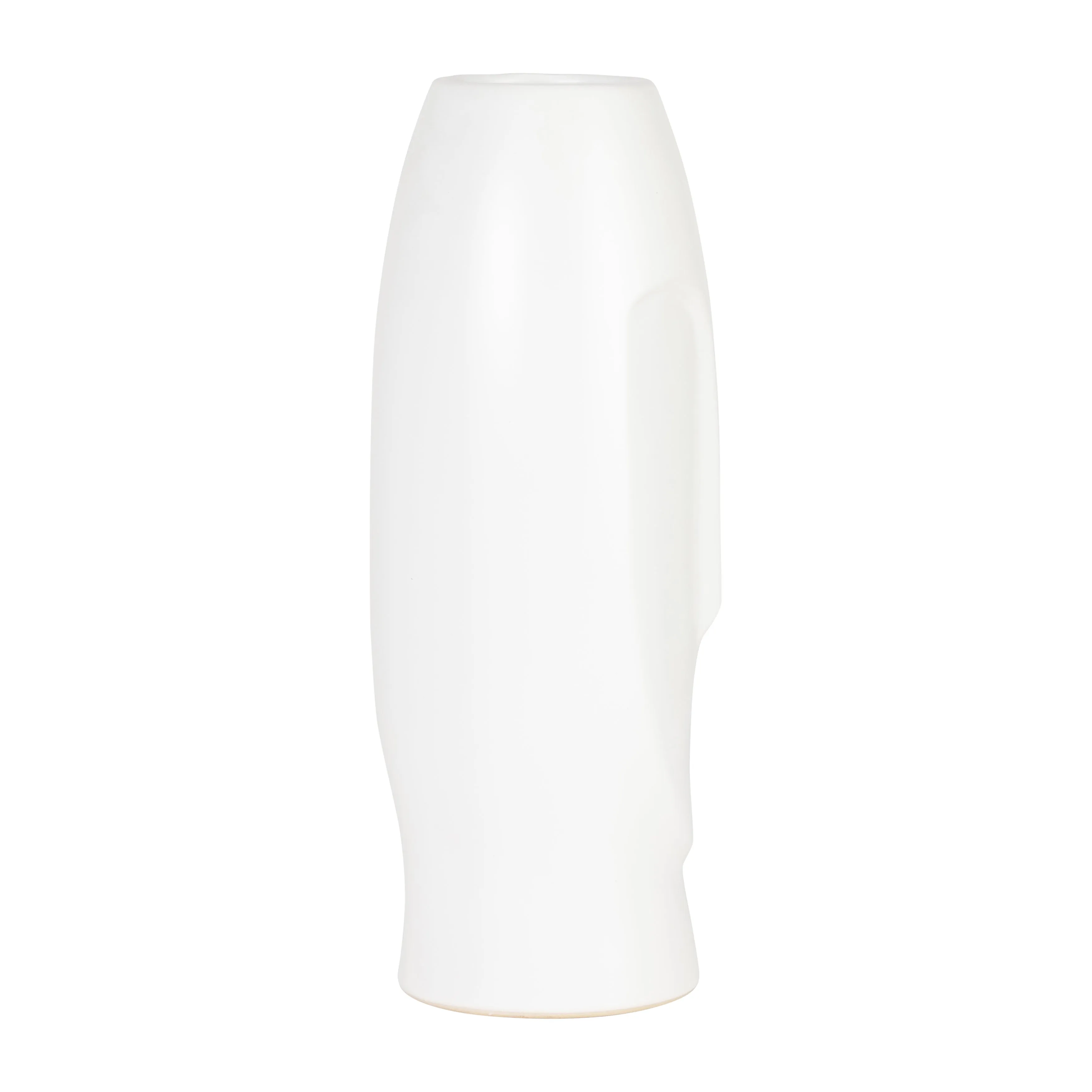 14"H FACE VASE, WHITE