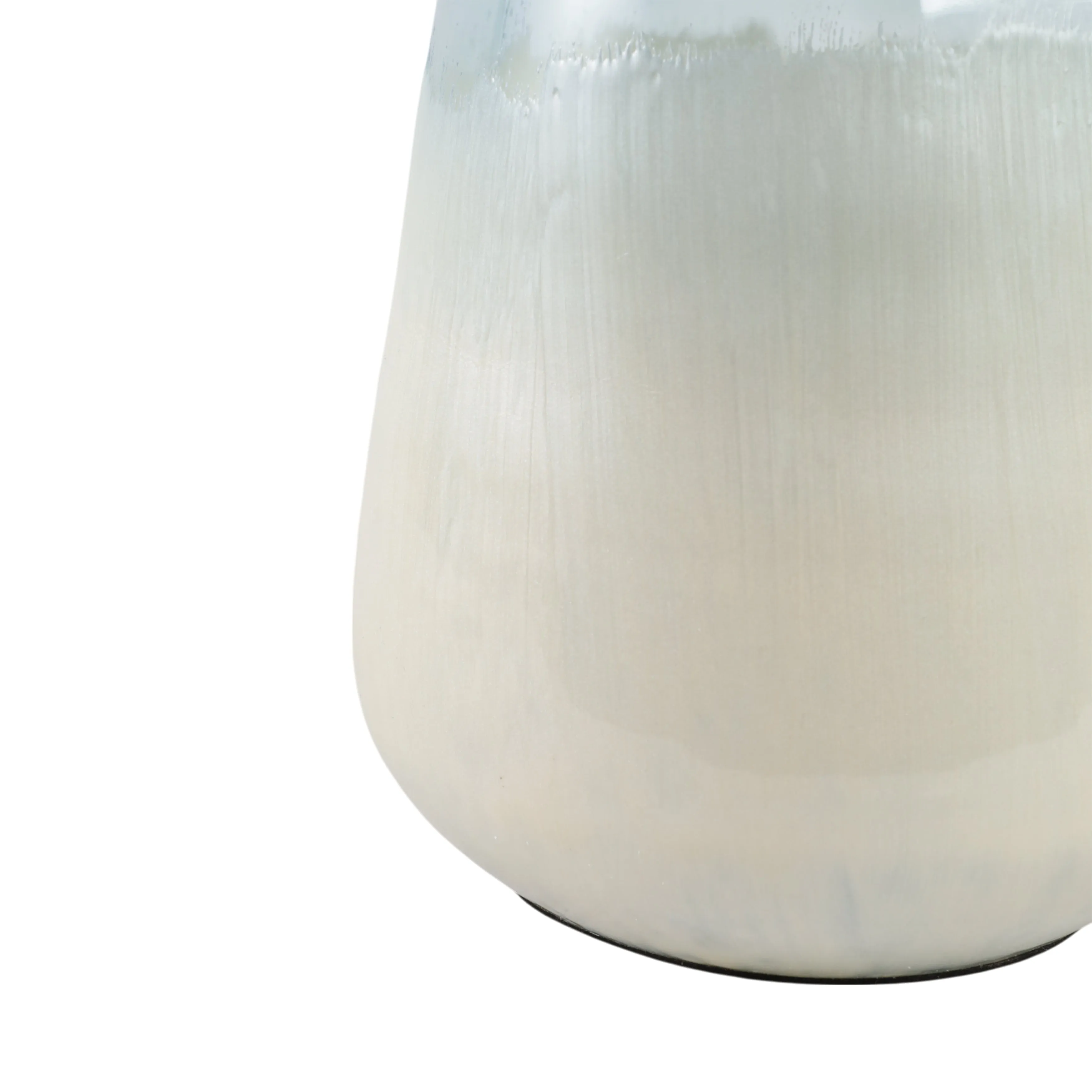 14x8" Frosted Glass Vase, Blue/white