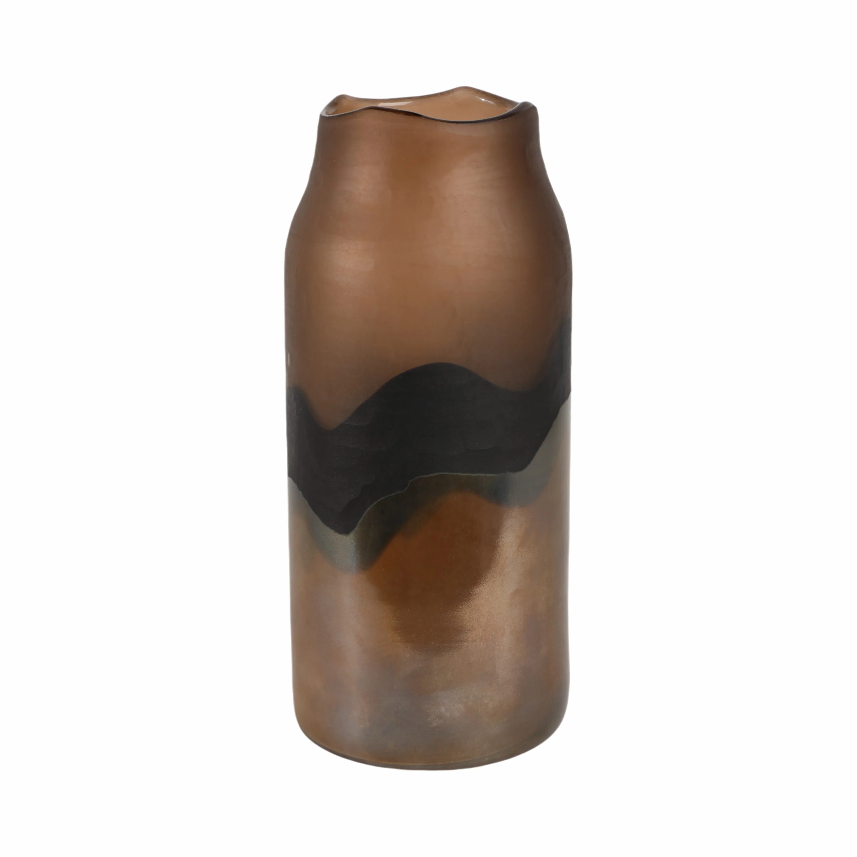 15" Mason Large Brown Glass Vase