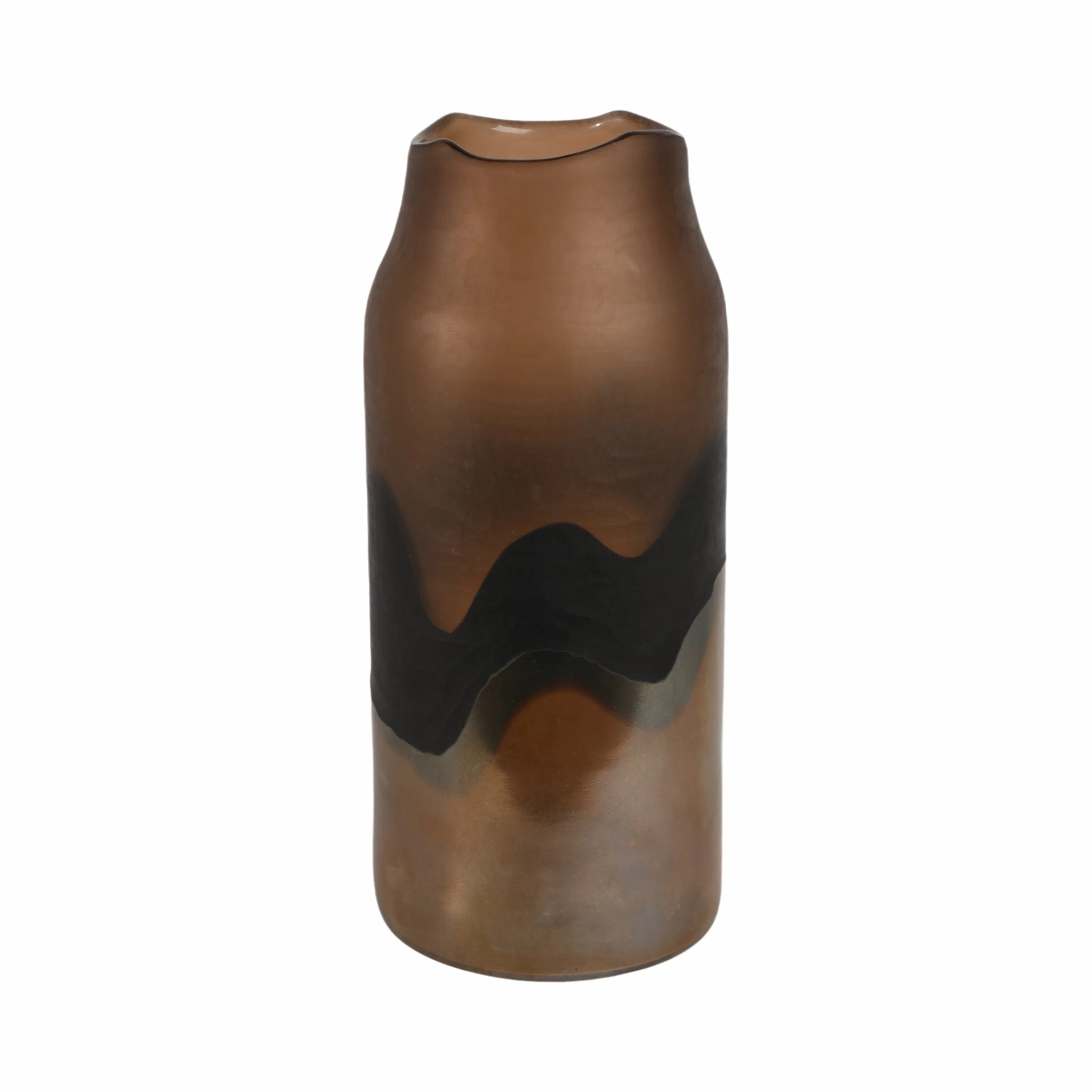 15" Mason Large Brown Glass Vase