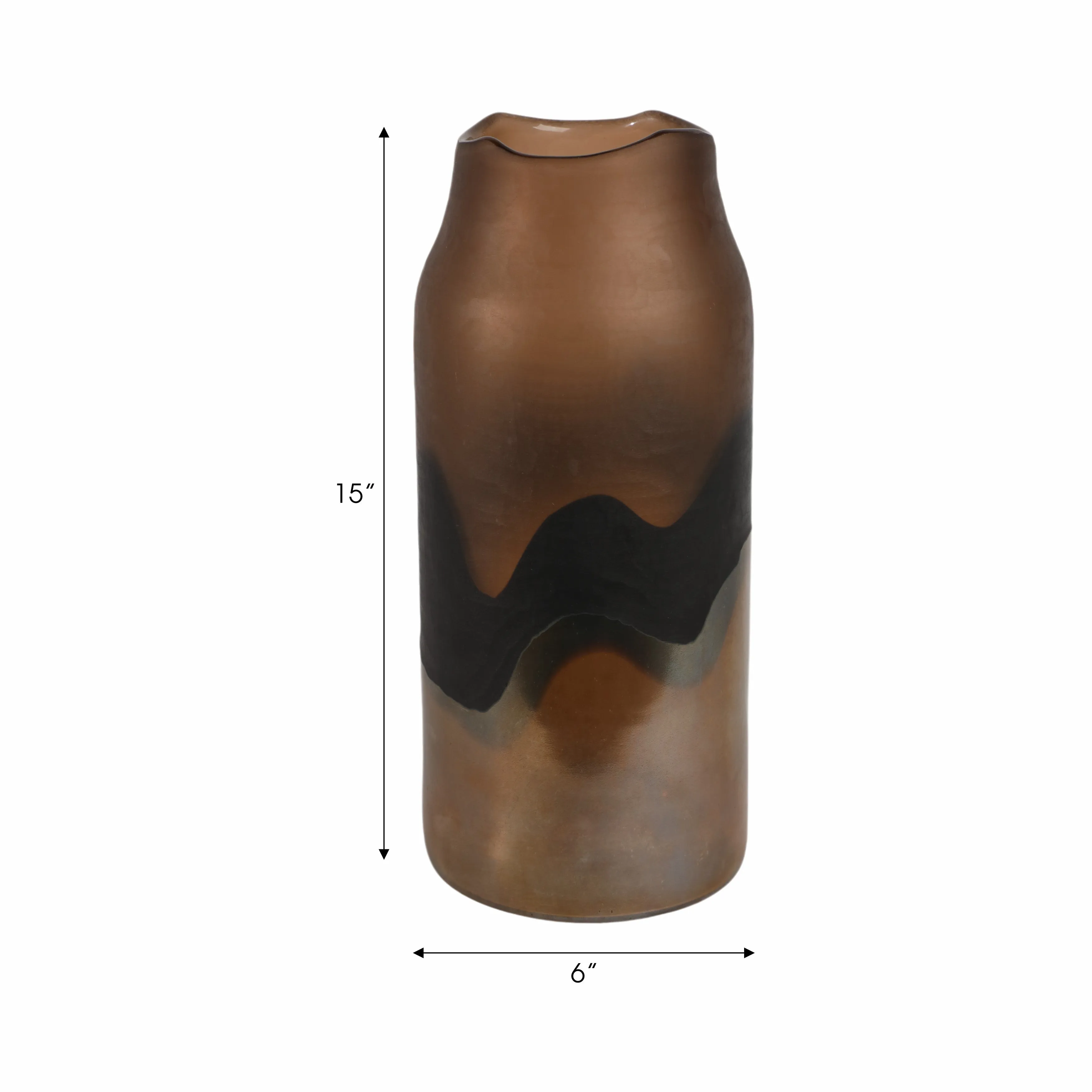 15" Mason Large Brown Glass Vase
