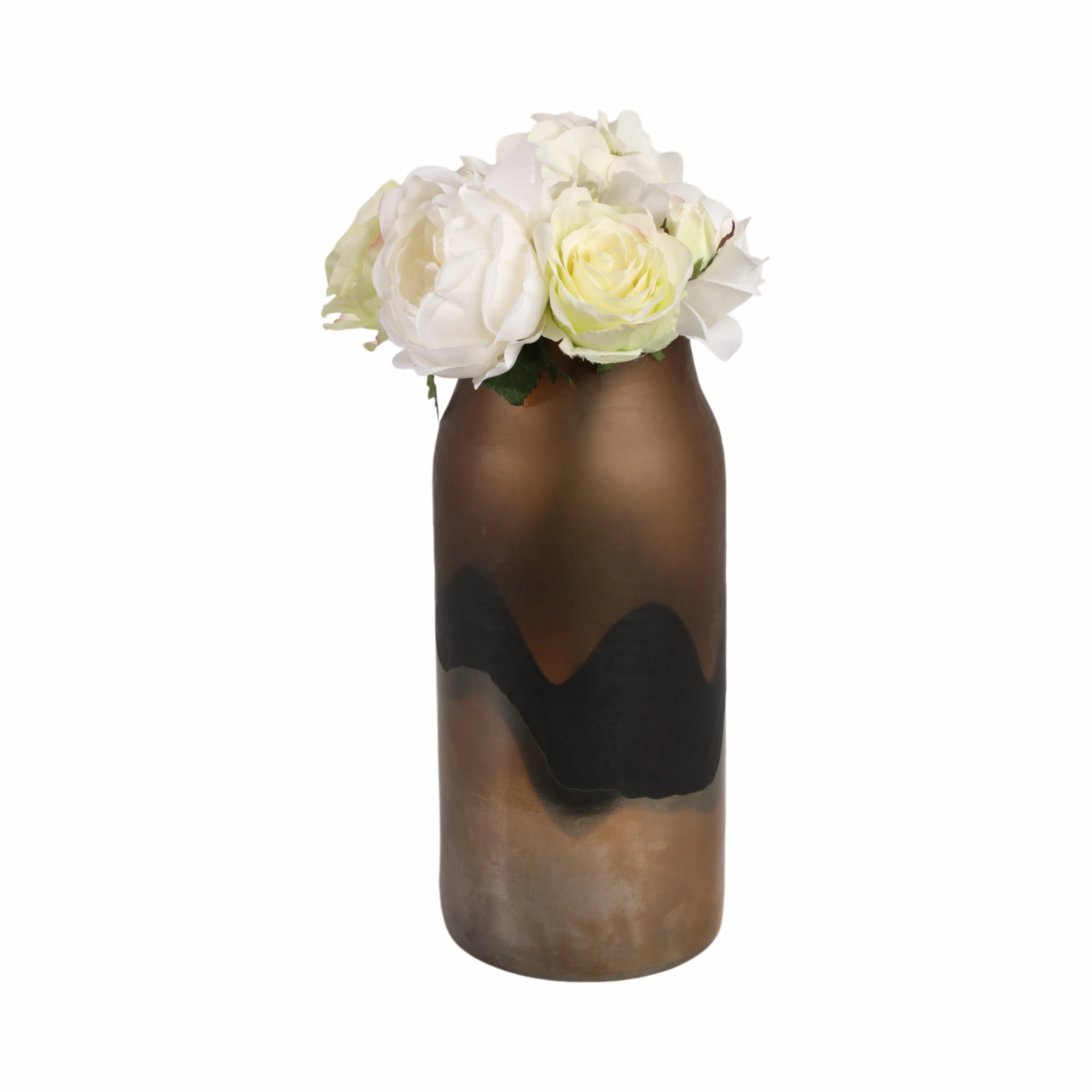 15" Mason Large Brown Glass Vase