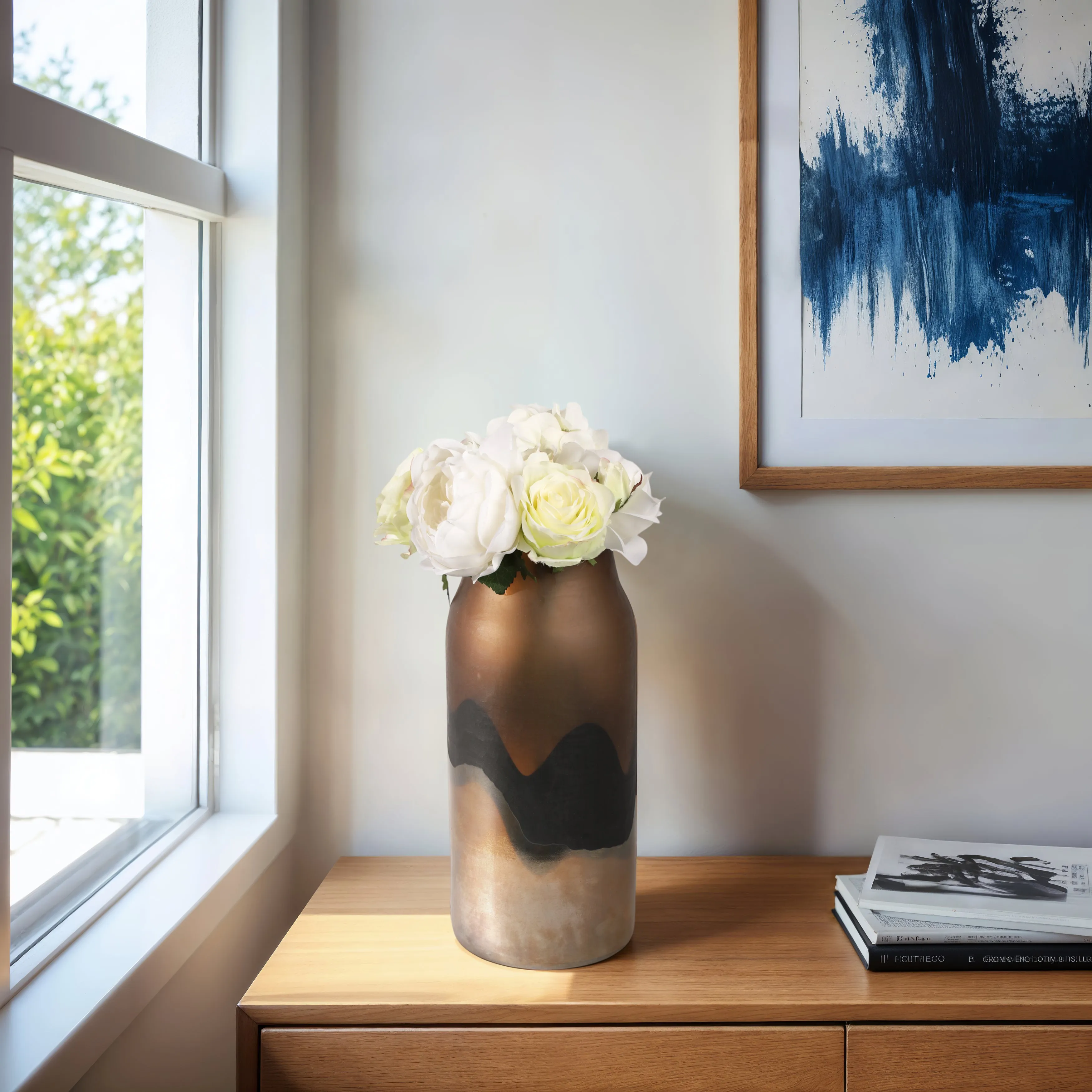 15" Mason Large Brown Glass Vase
