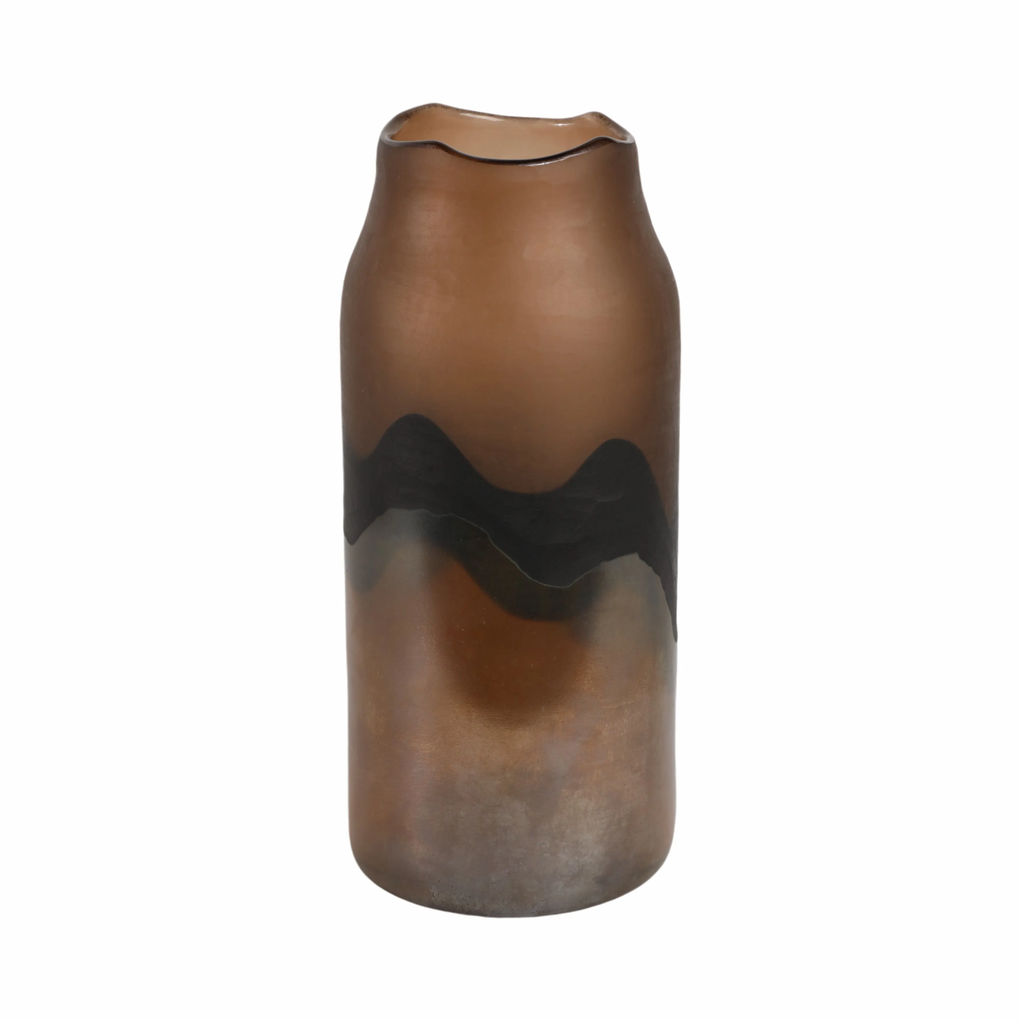 15" Mason Large Brown Glass Vase