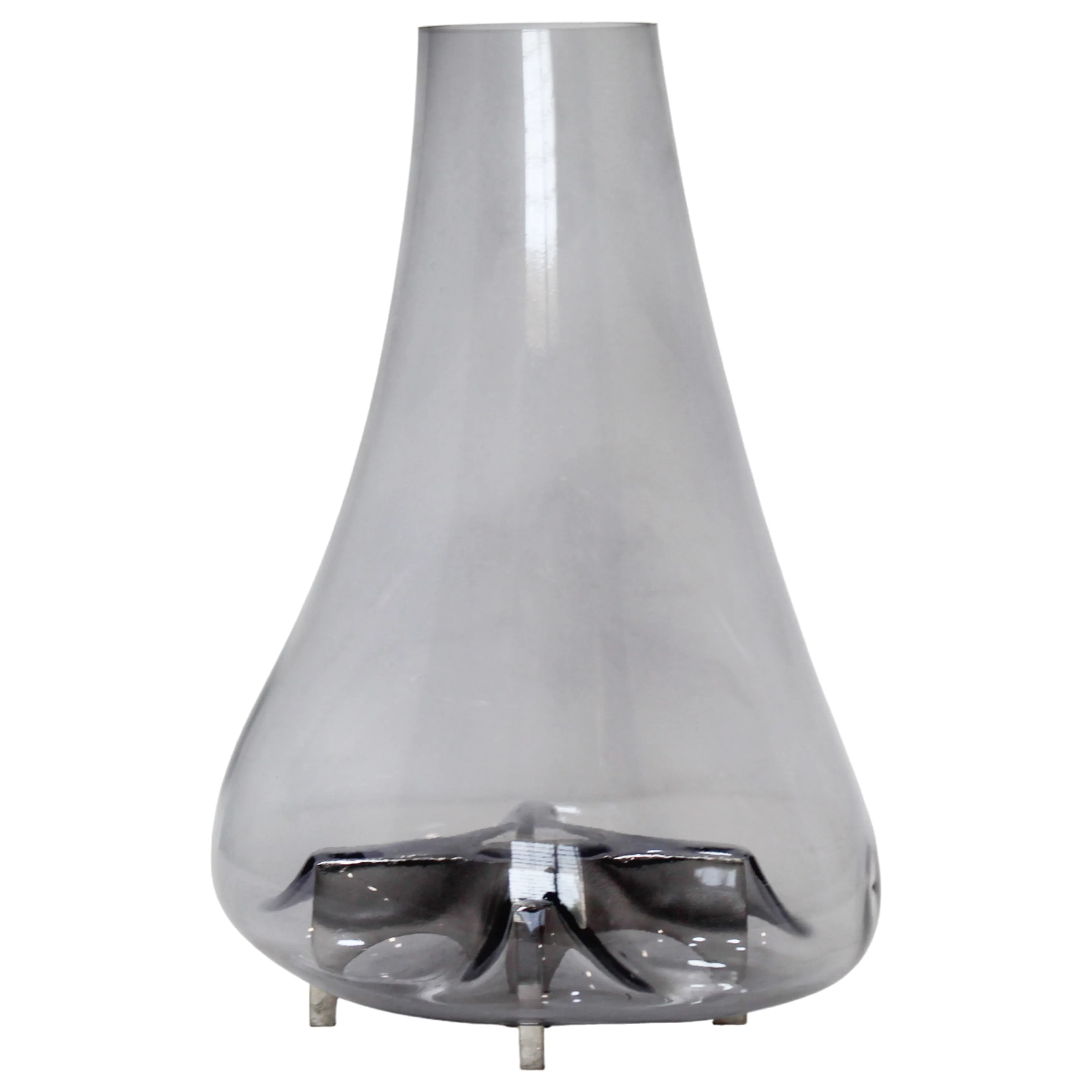 15" Raylor Small Glass Vase With Metal Base