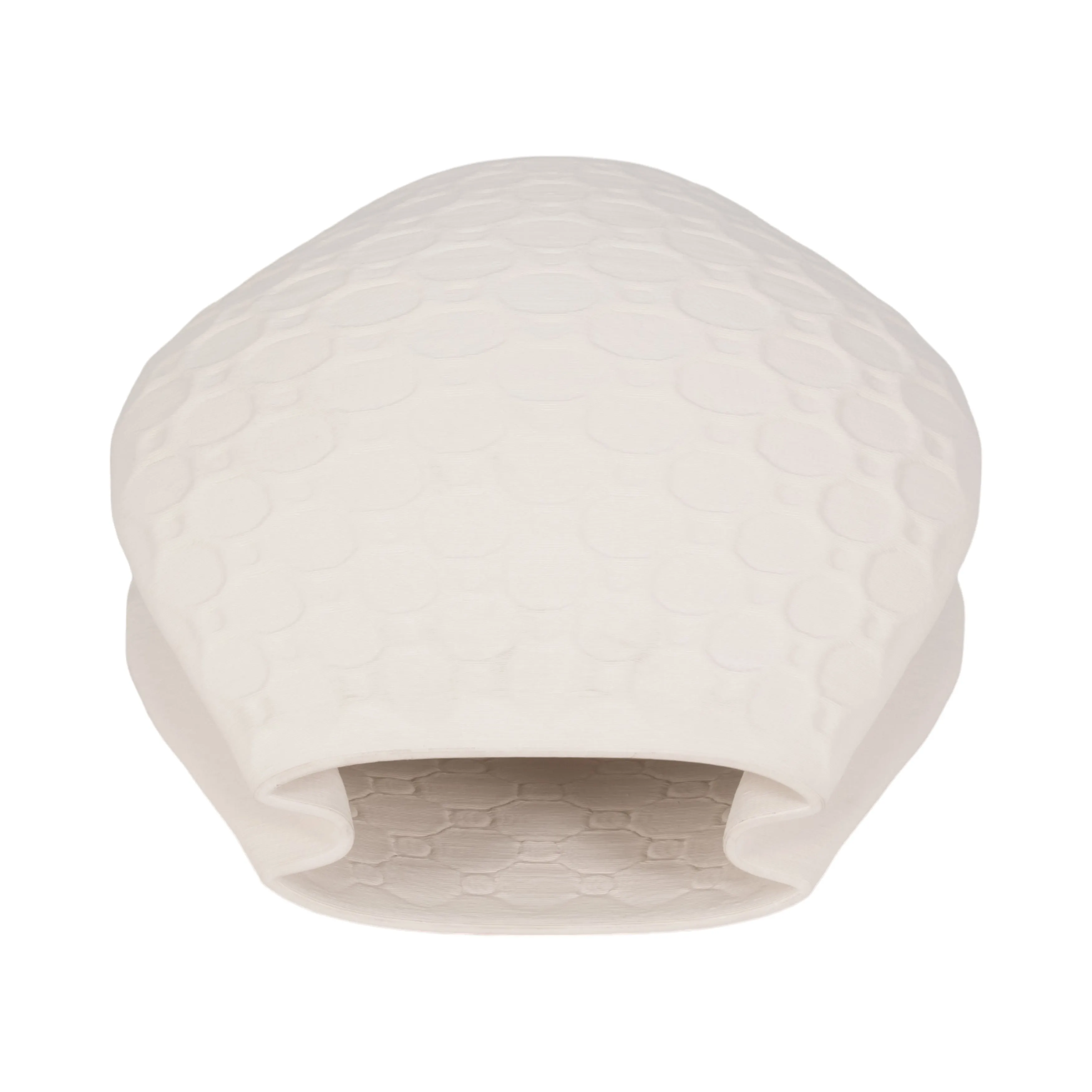 16" ELPHANTINE 3D PRINTED VASE, IVORY/BEIGE