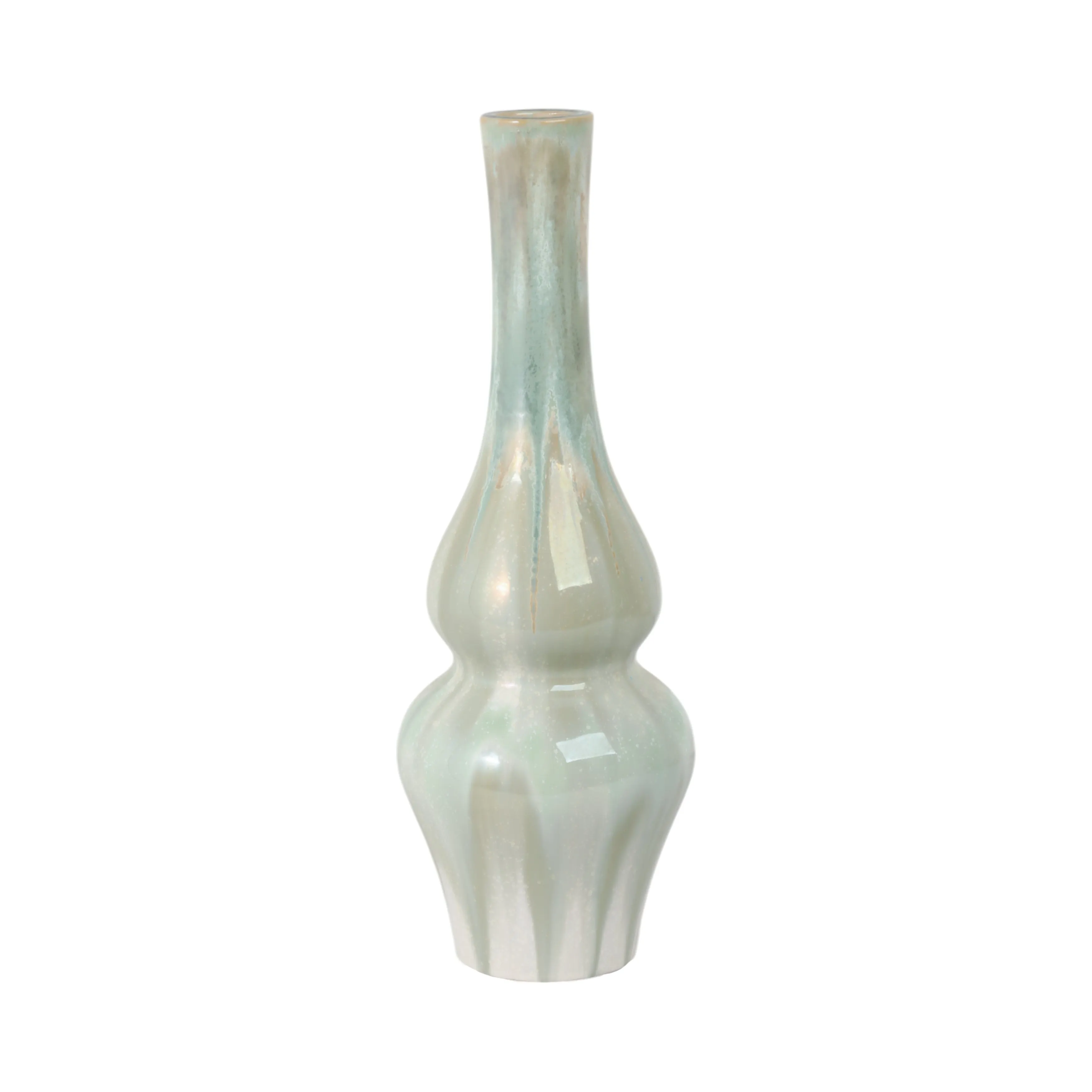 16" Everette Small Green Ceramic Vase