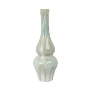 16" Everette Small Green Ceramic Vase