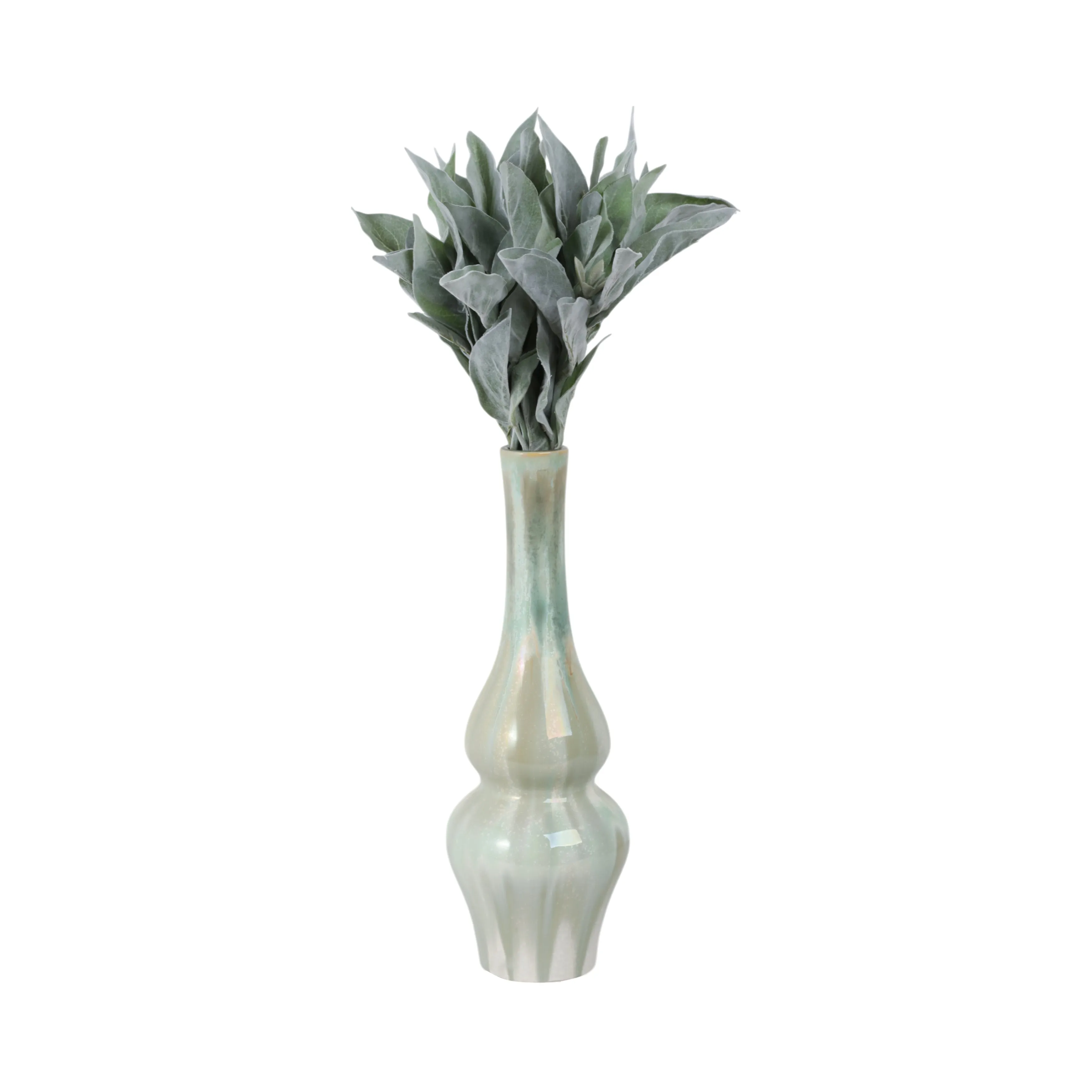 16" Everette Small Green Ceramic Vase