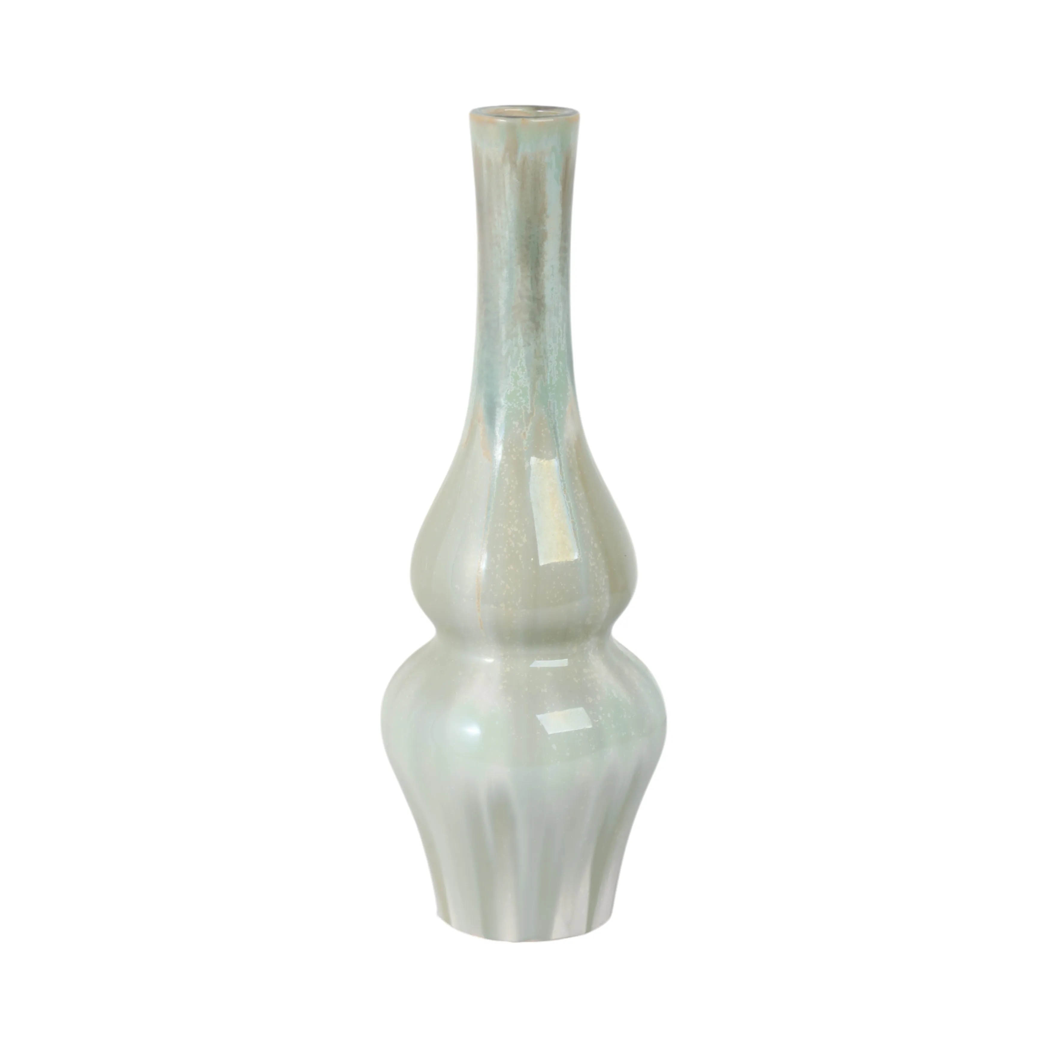 16" Everette Small Green Ceramic Vase