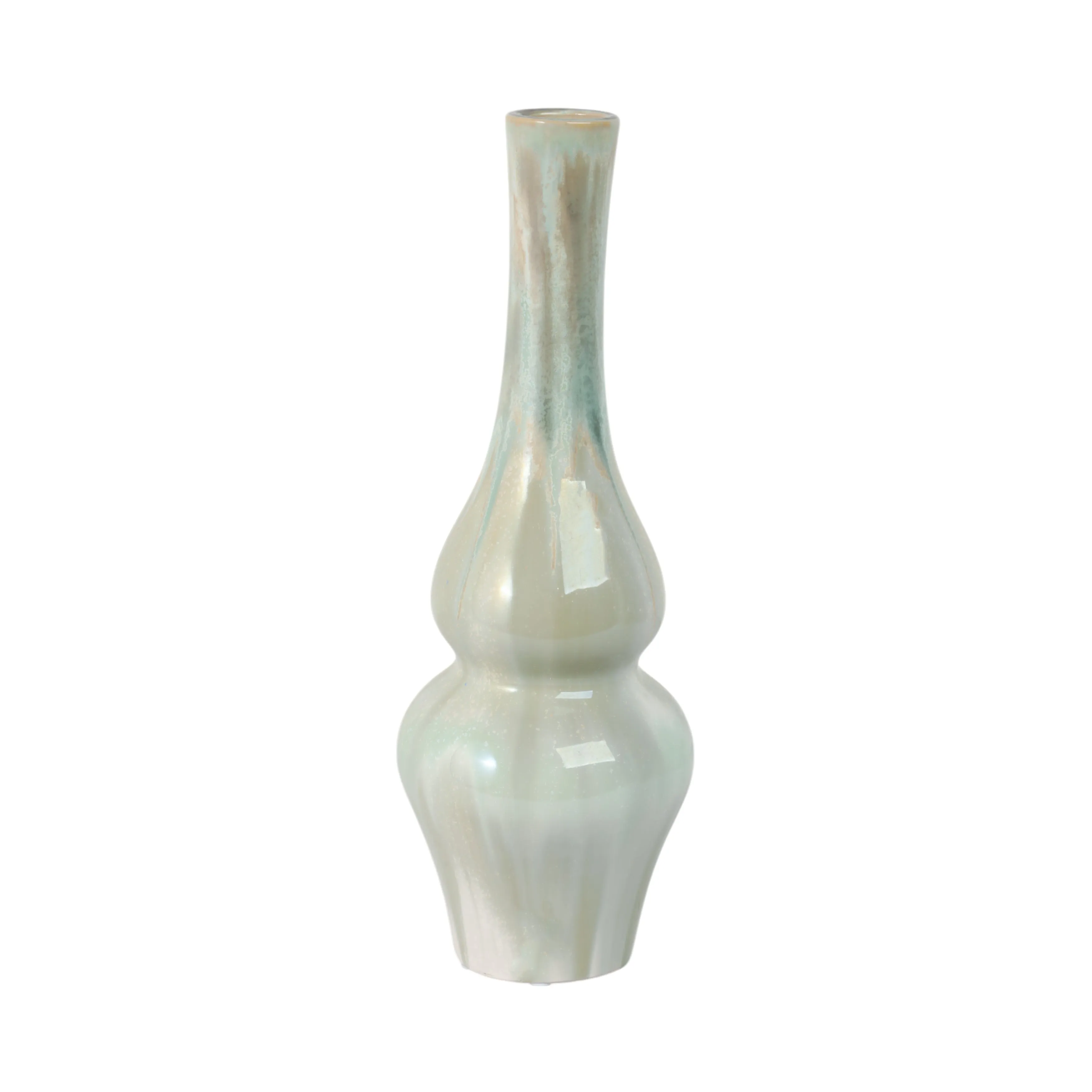 16" Everette Small Green Ceramic Vase